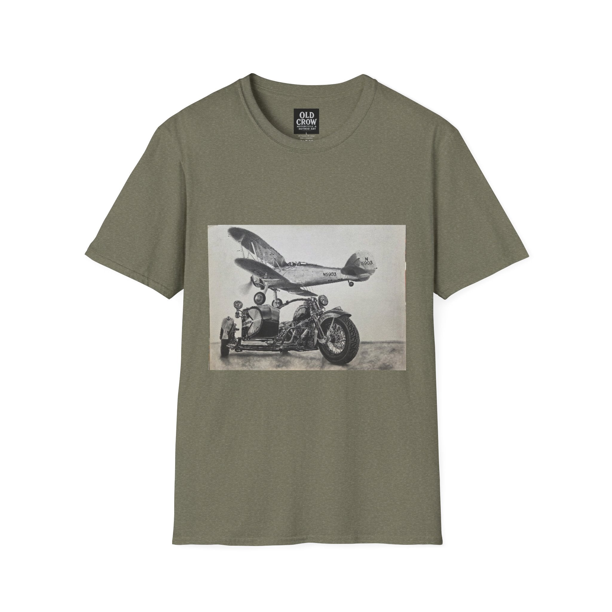 Old-School Aviation Meets Two Wheels T-Shirt