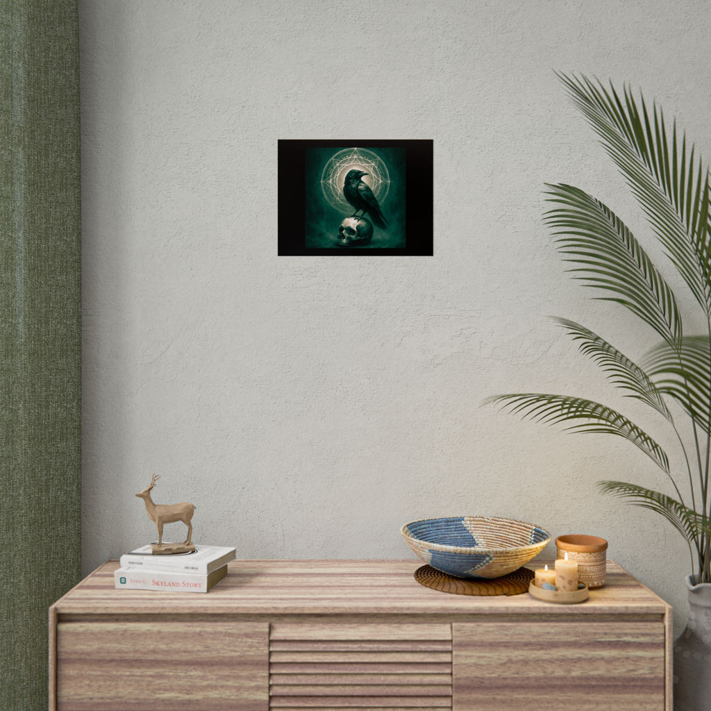 Mystical Raven Art Poster | Dark Aesthetic Wall Decor for Home
