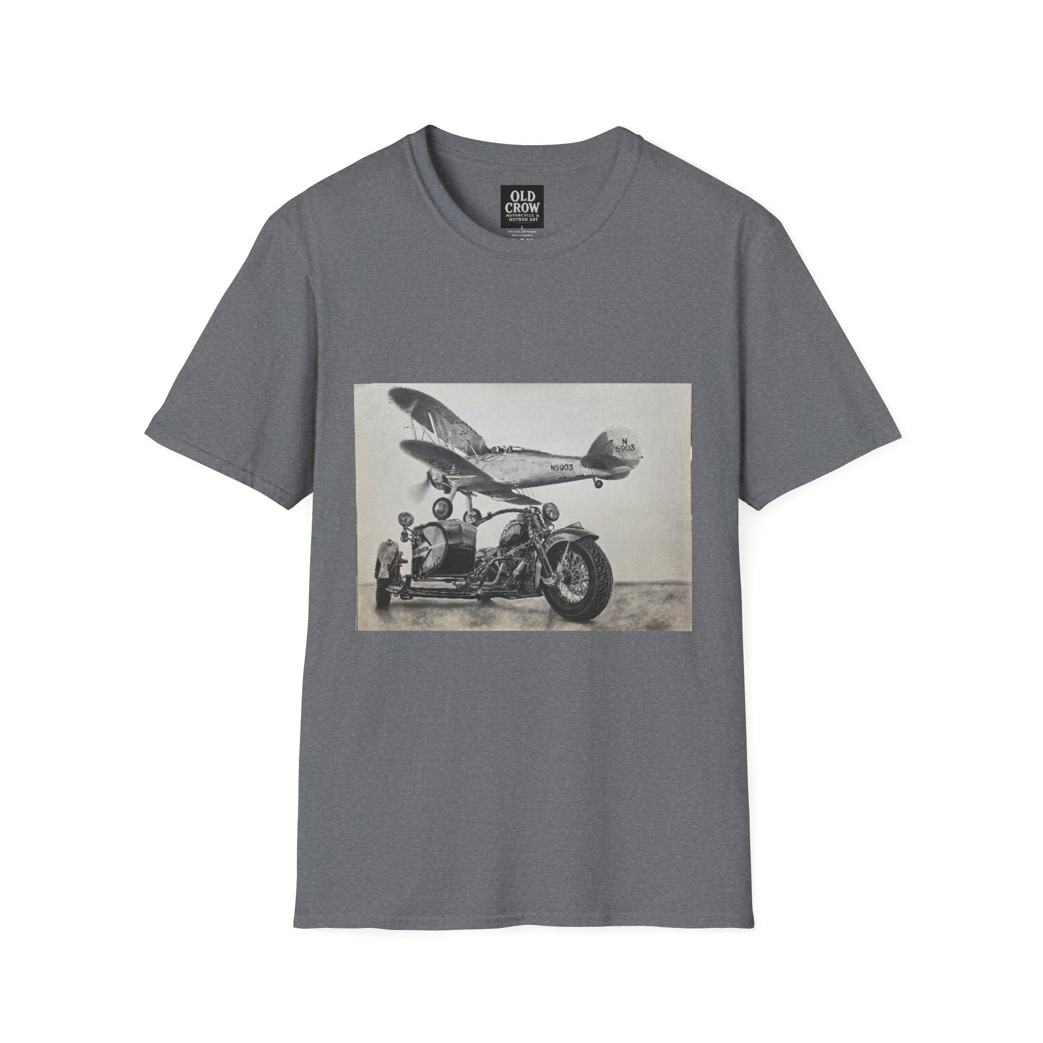 Old-School Aviation Meets Two Wheels T-Shirt