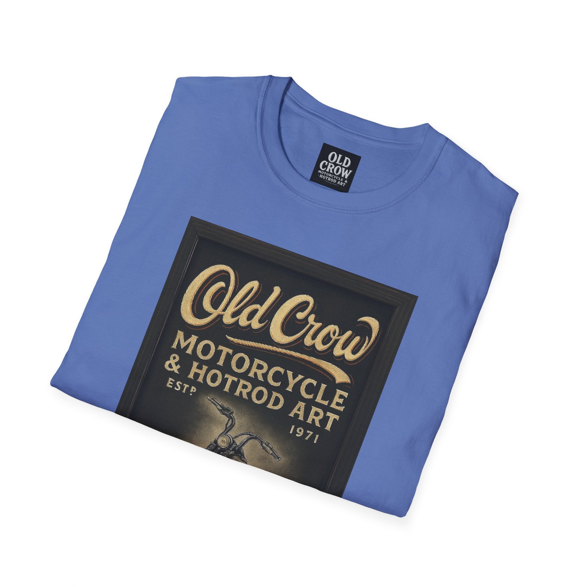 Old Crow Motorcycle & Hotrod Art Softstyle T-Shirt