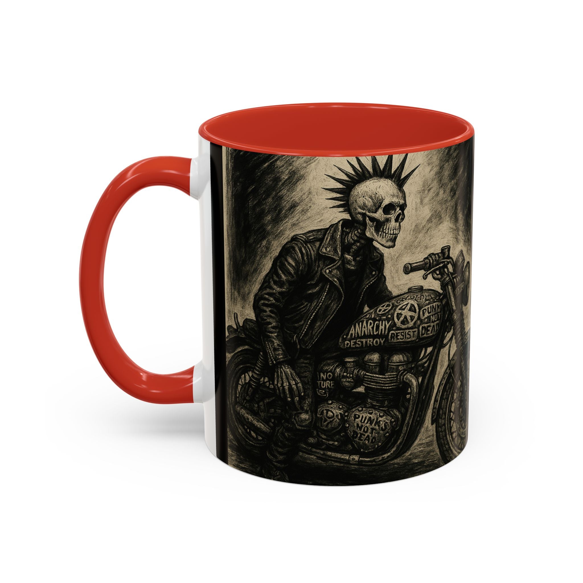24 Punk Skull  Anarchy Motorcycle Design Mug