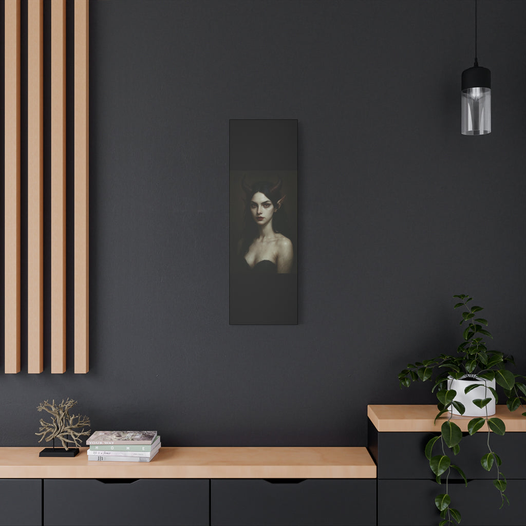 Gothic Art Canvas Print, Demon Aesthetic Home Decor, Dark Fantasy Wall Art, Witchy Room Decoration, Unique Gift for Halloween, Edgy Art