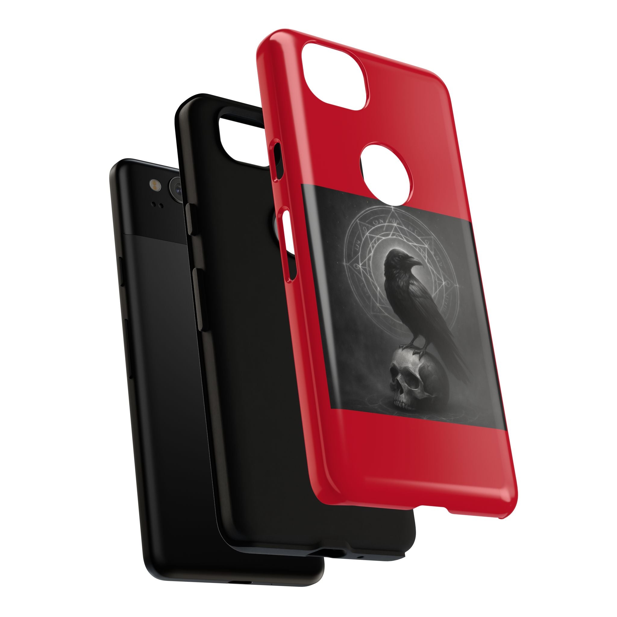 Occult Raven Sigil & Skull Art Cases