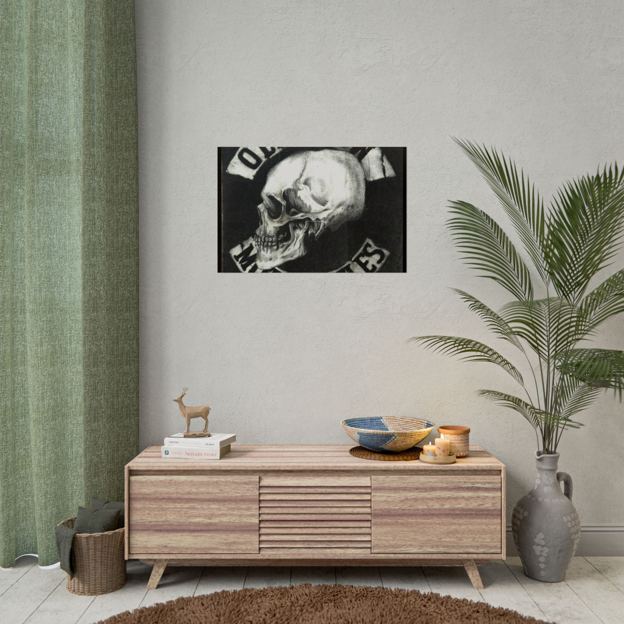 Vintage Motorcycle Skull Rolled Posters