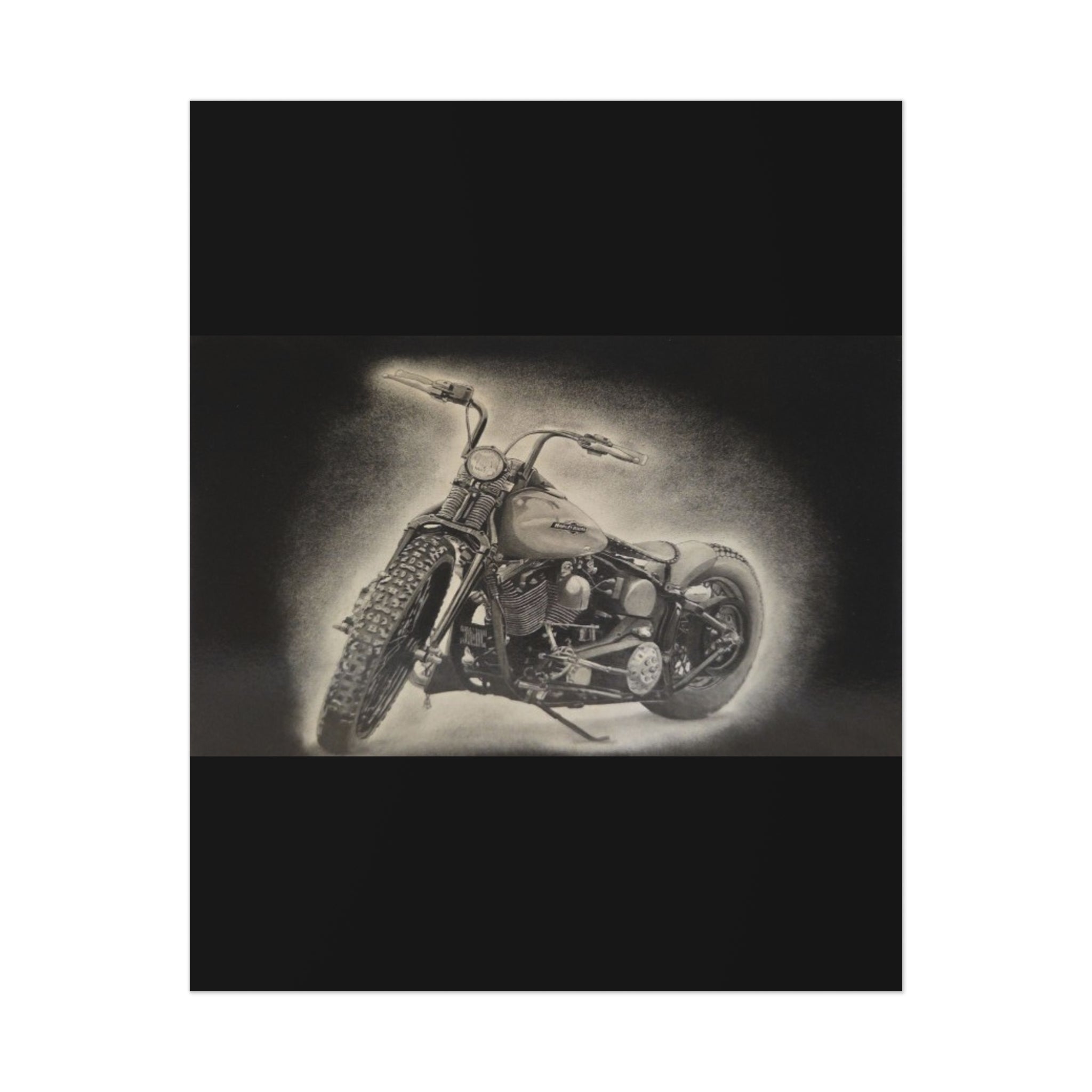 Old Crow Steel Stallion Motorcycle Art Print