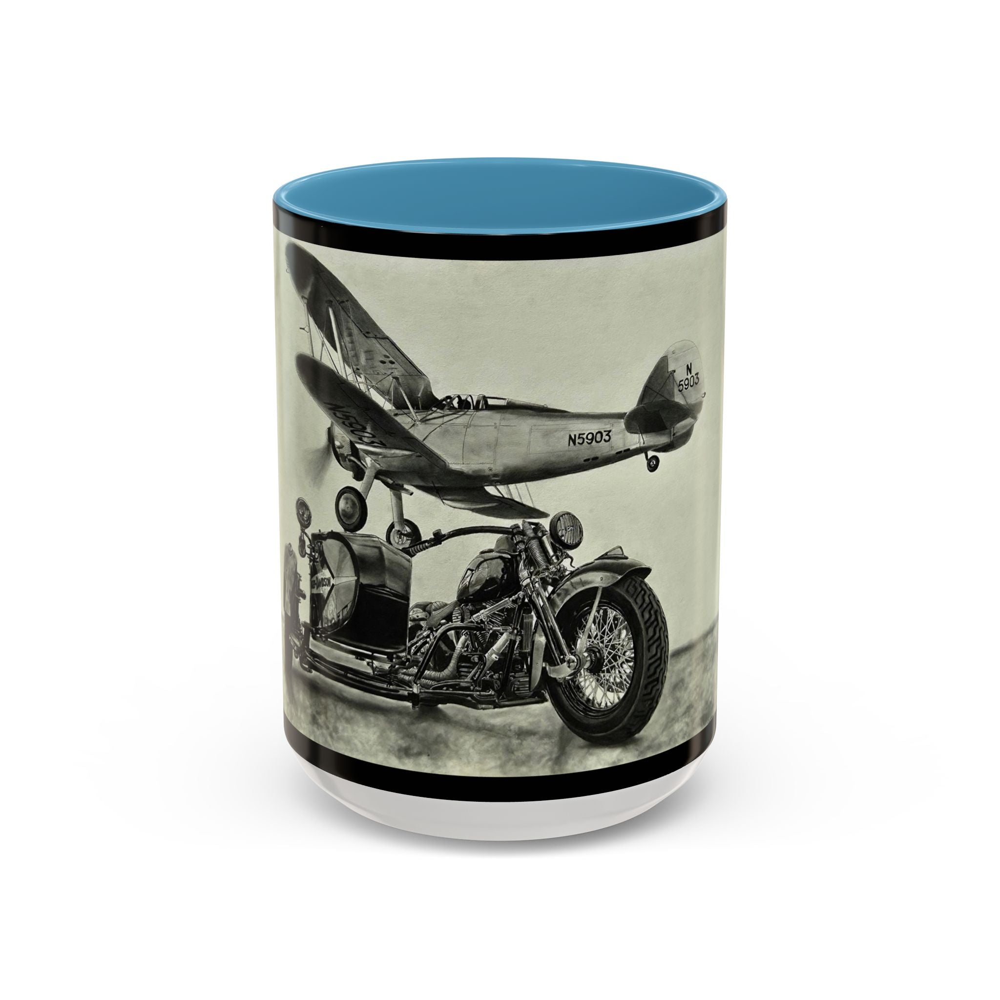 17 Retro Motorcycle & Airplane Coffee Mug
