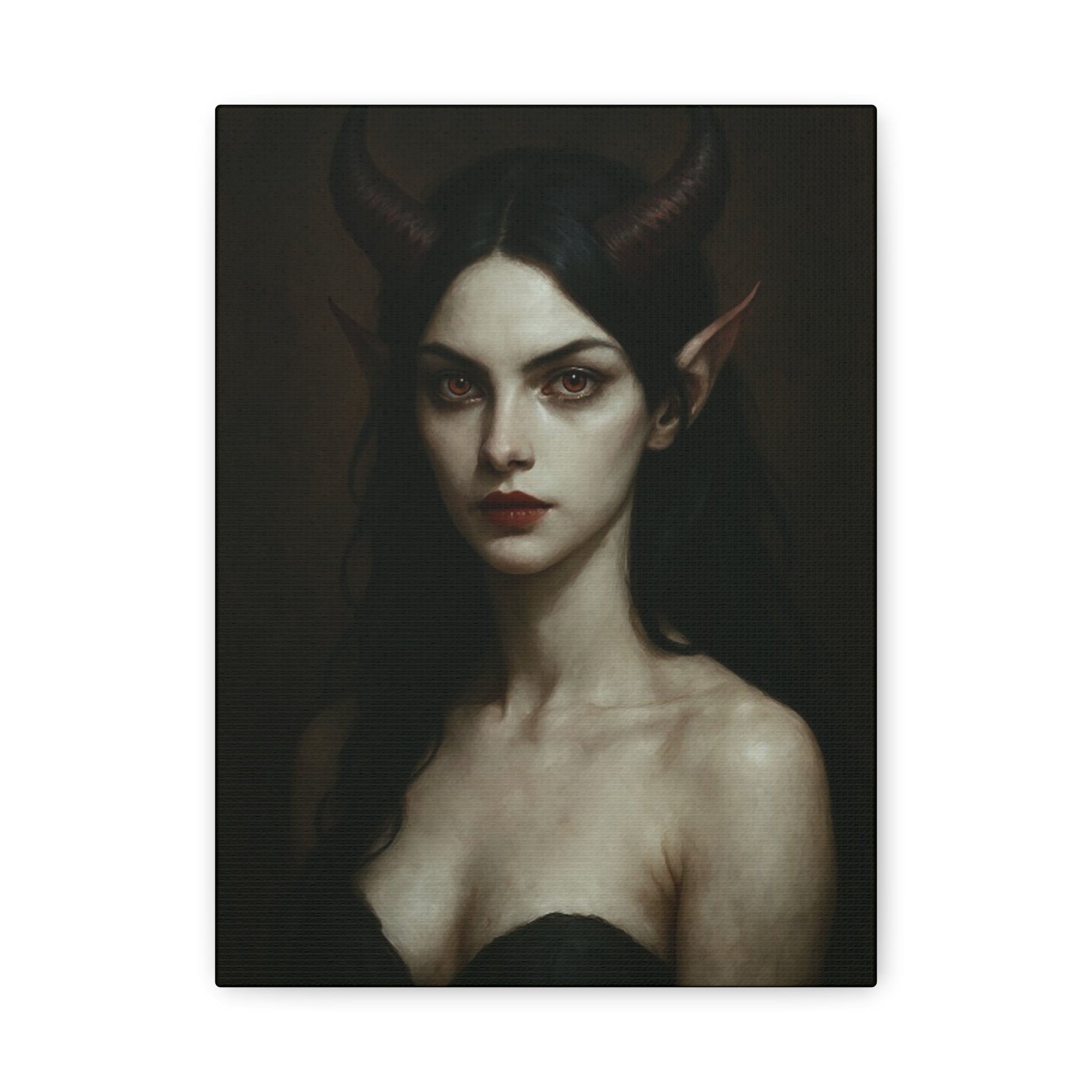 Gothic Art Canvas Print, Demon Aesthetic Home Decor, Dark Fantasy Wall Art, Witchy Room Decoration, Unique Gift for Halloween, Edgy Art