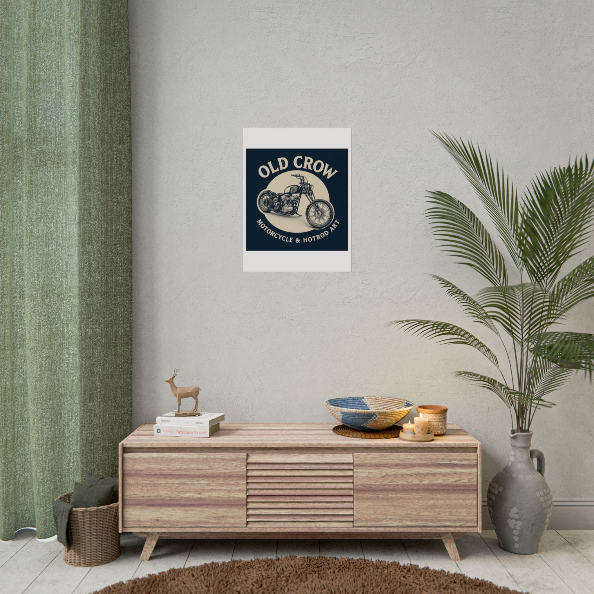 Old Crow Rolled Poster, Retro Wall Decor