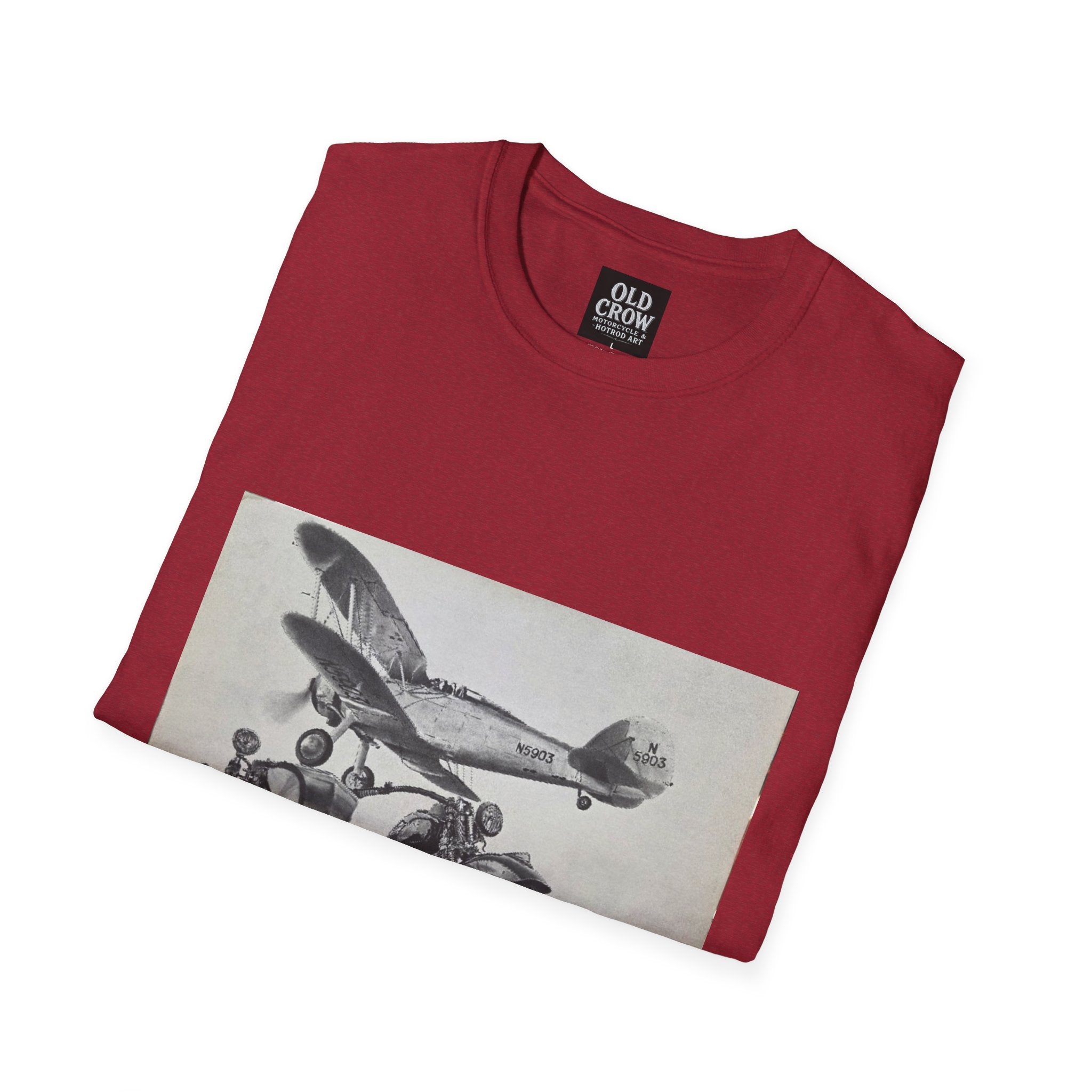 Old-School Aviation Meets Two Wheels T-Shirt