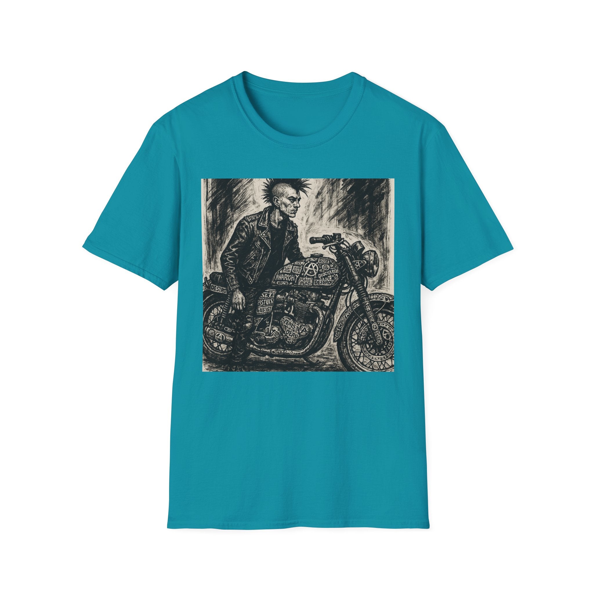 Punk Biker Illustration T-Shirt