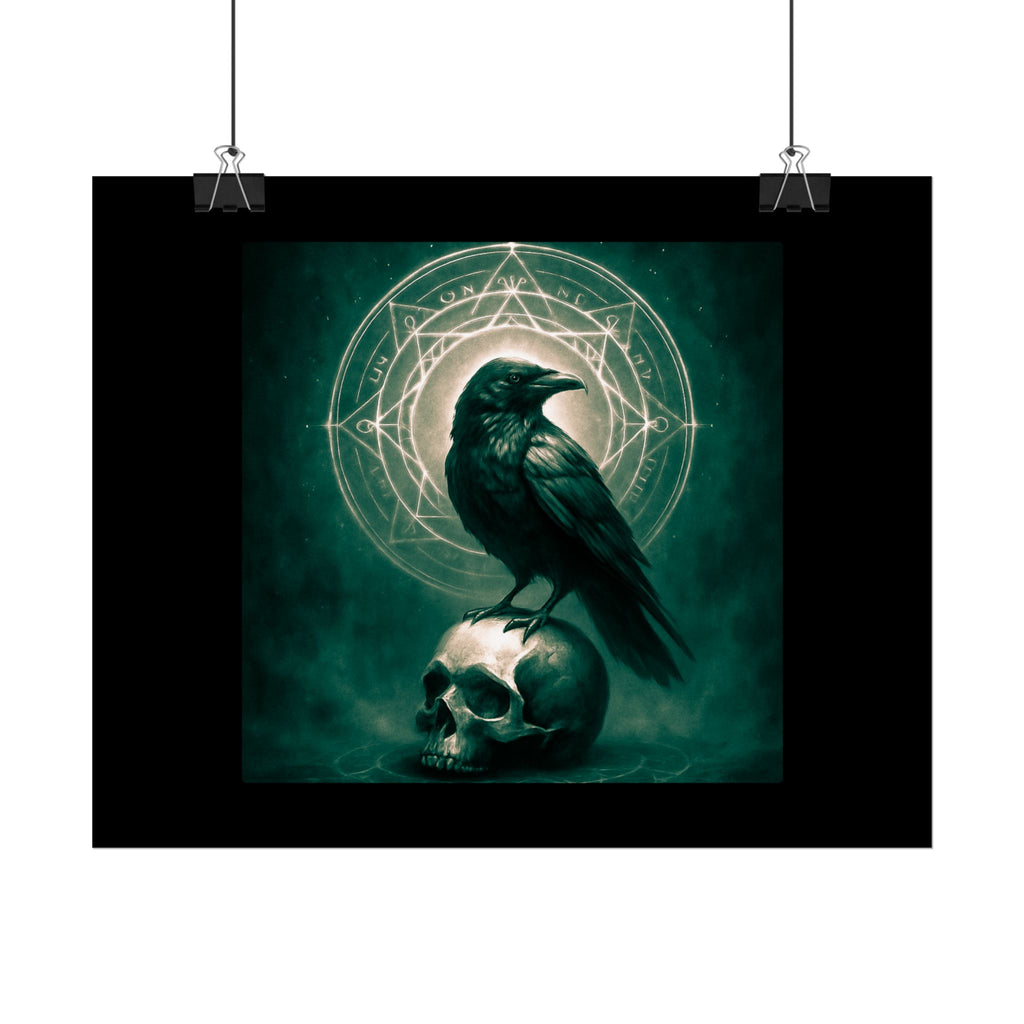 Mystical Raven Art Poster | Dark Aesthetic Wall Decor for Home