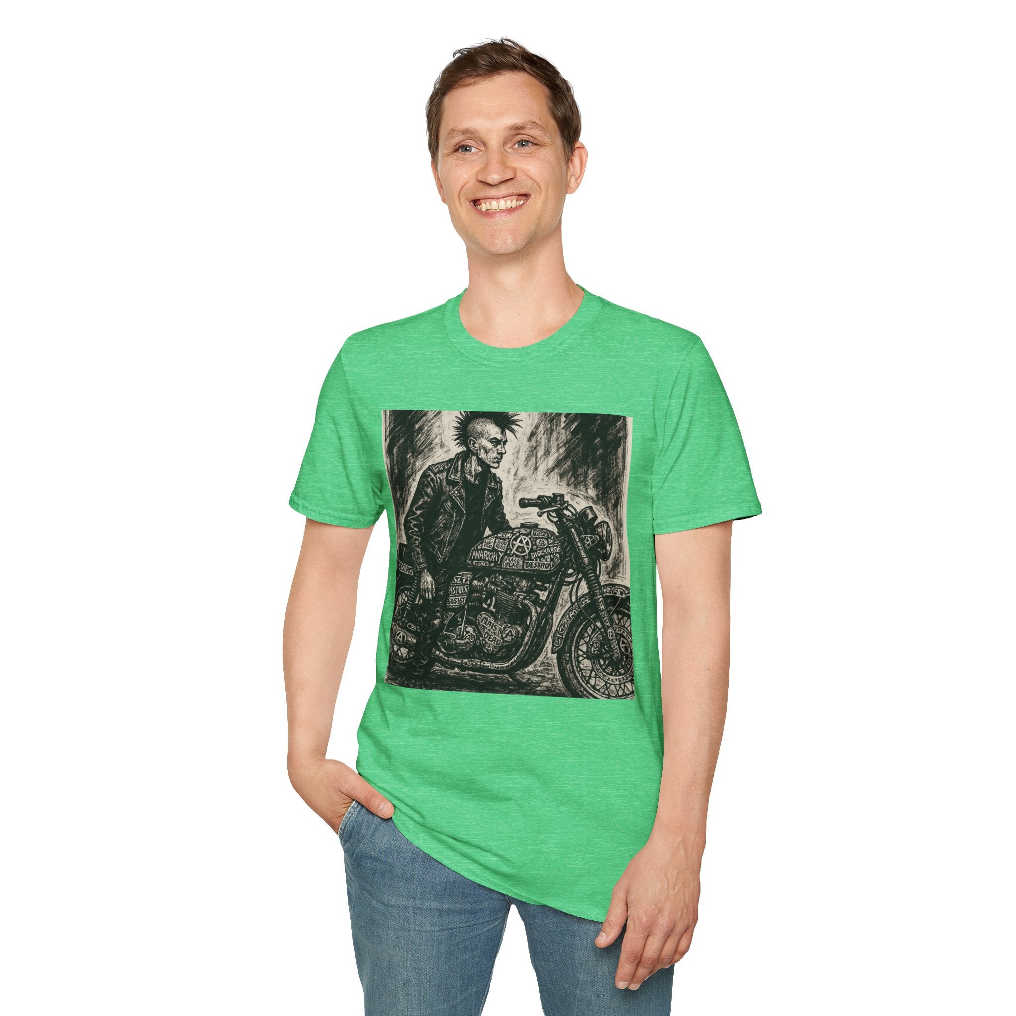 Punk Biker Illustration T-Shirt