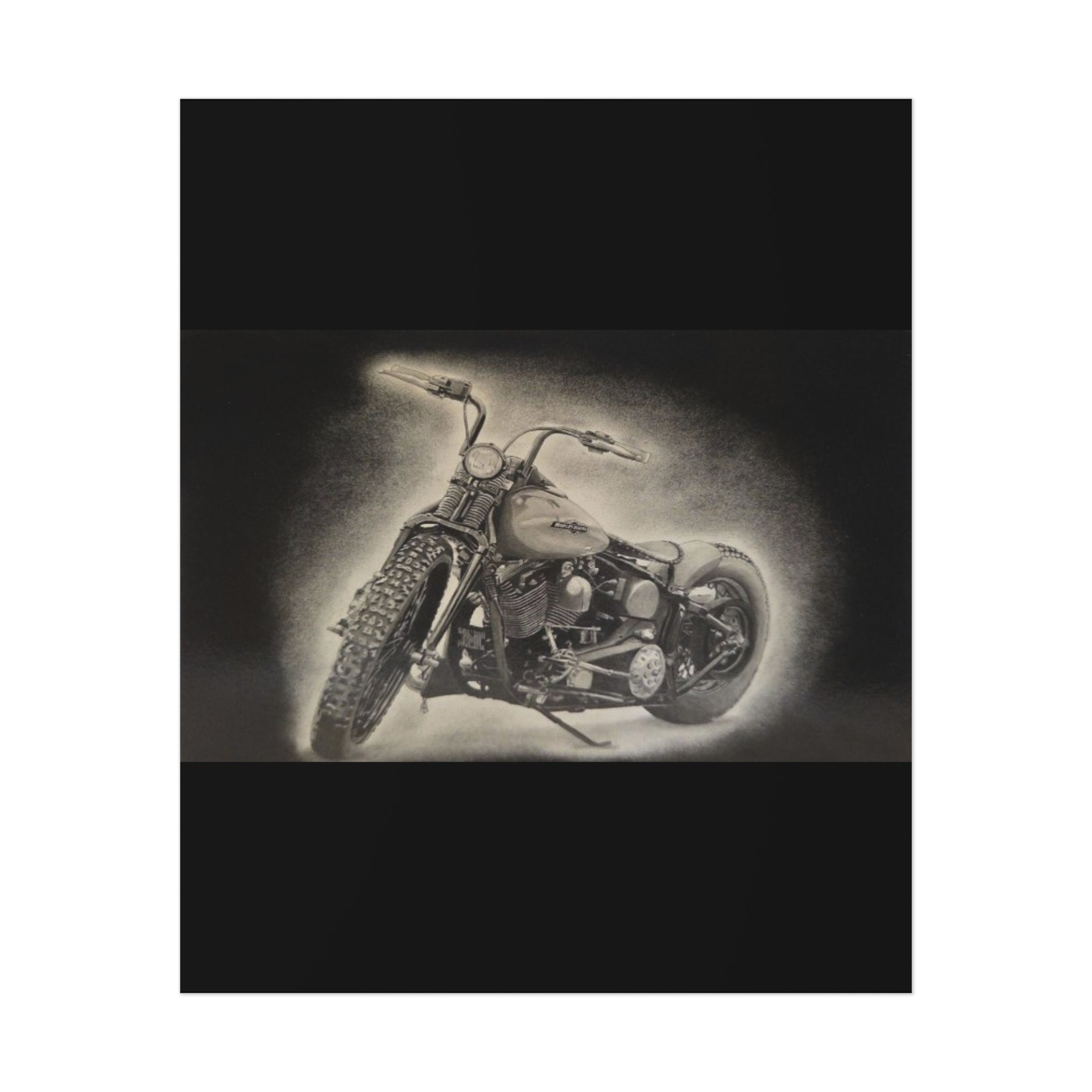 Old Crow Steel Stallion Motorcycle Art Print