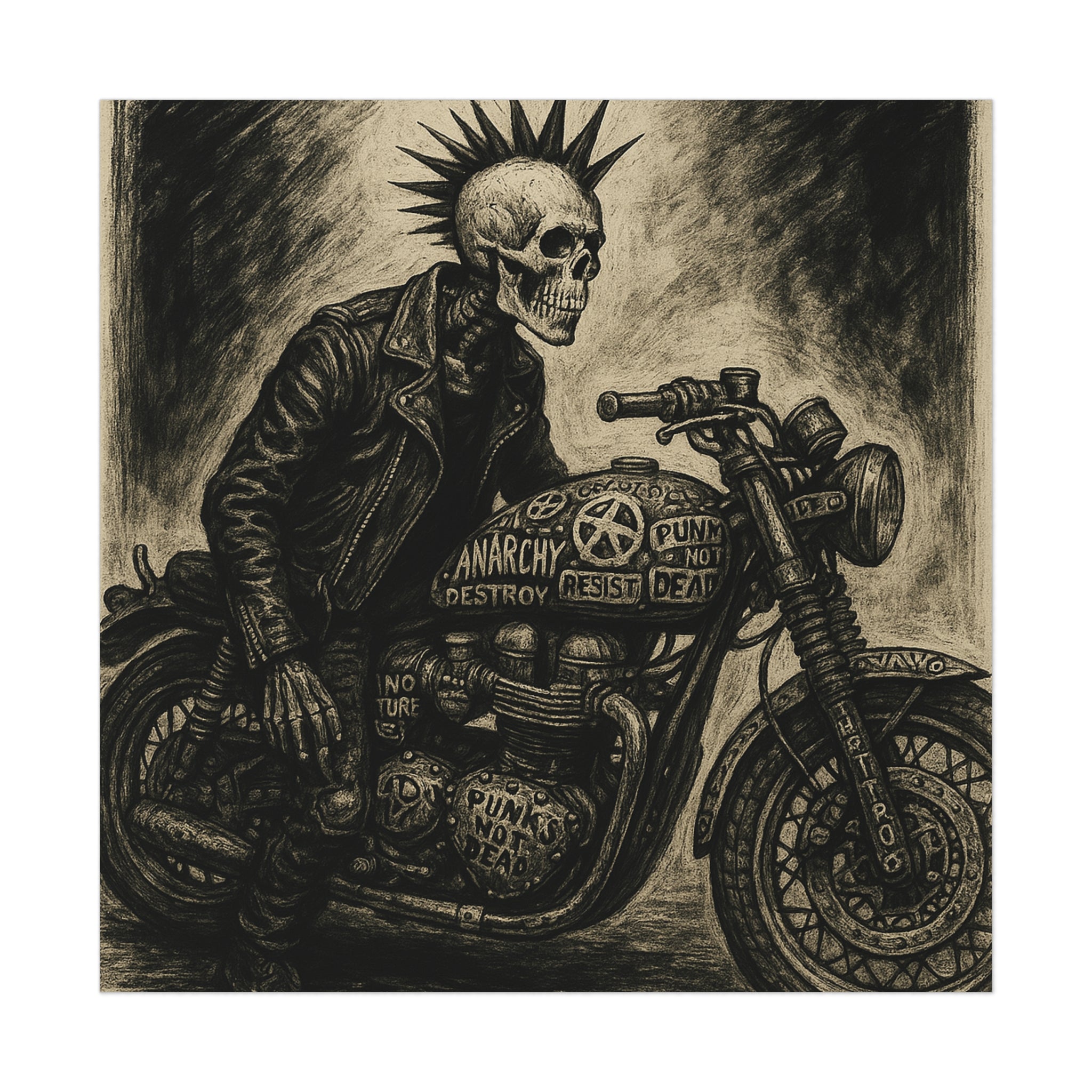 Edgy Motorcycle Art Print