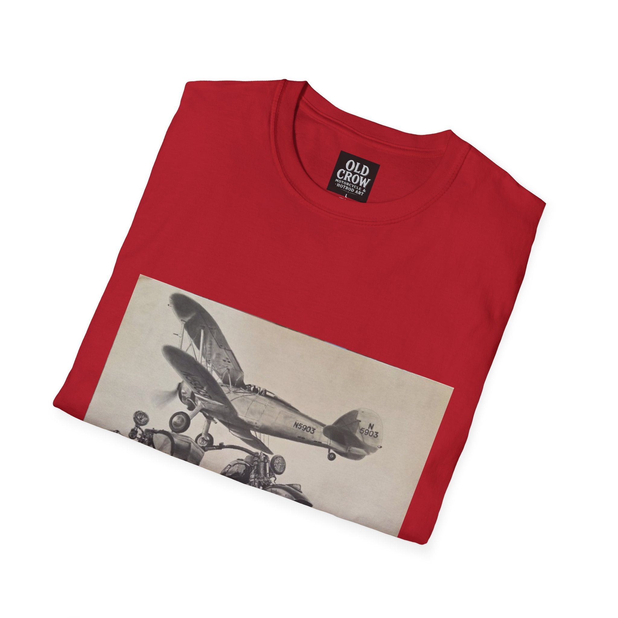 Aviation and Motorcycle Heritage Print  T-Shirt