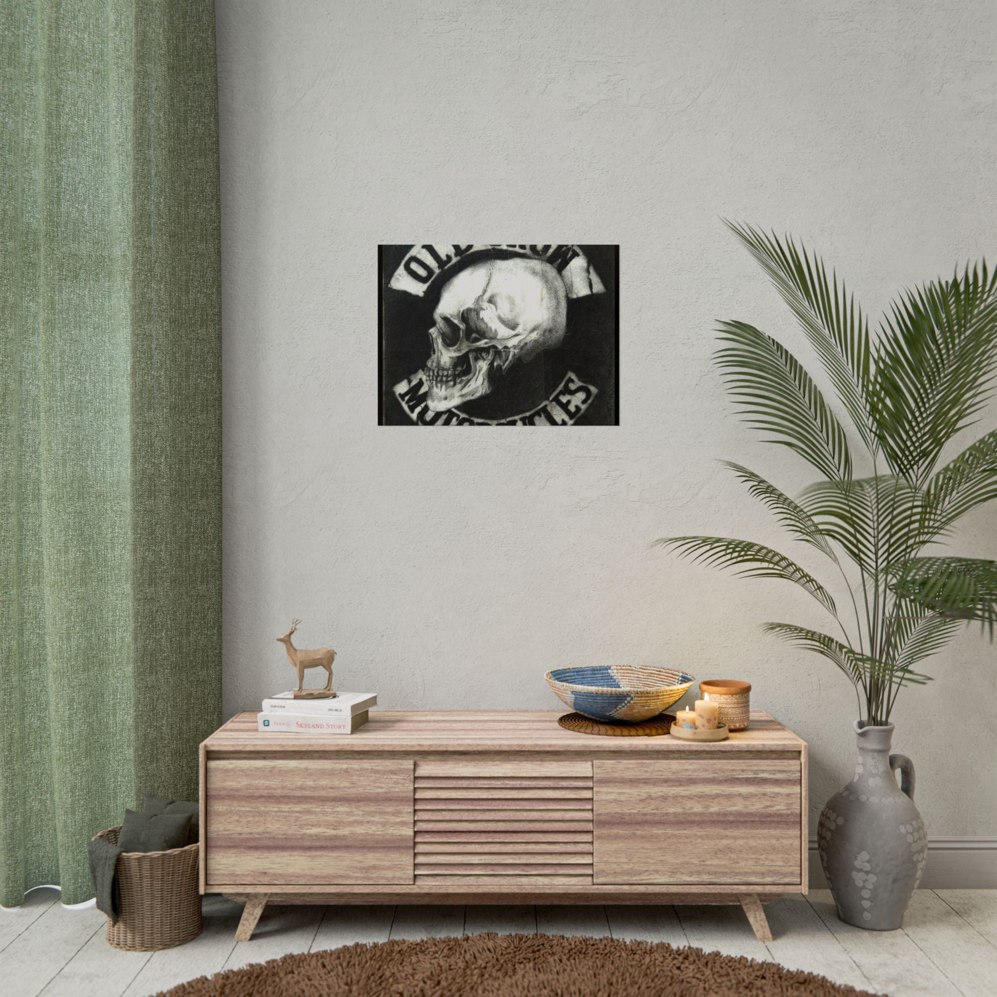 Vintage Motorcycle Skull Rolled Posters