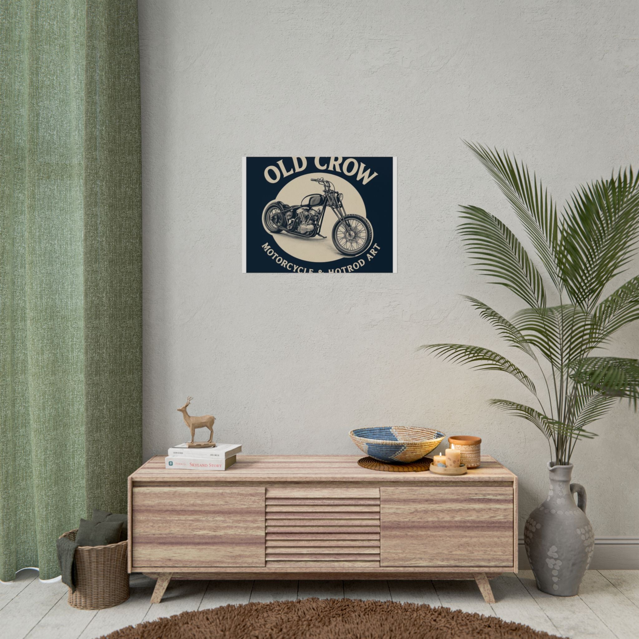 Old Crow Rolled Poster, Retro Wall Decor