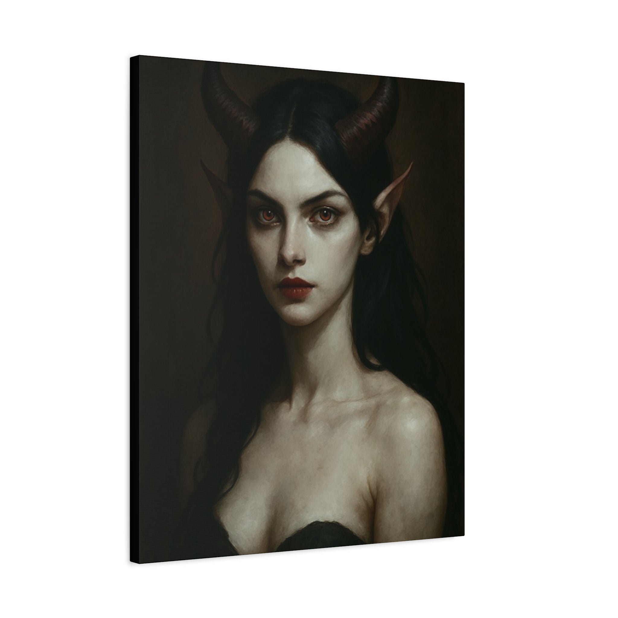 Gothic Art Canvas Print, Demon Aesthetic Home Decor, Dark Fantasy Wall Art, Witchy Room Decoration, Unique Gift for Halloween, Edgy Art