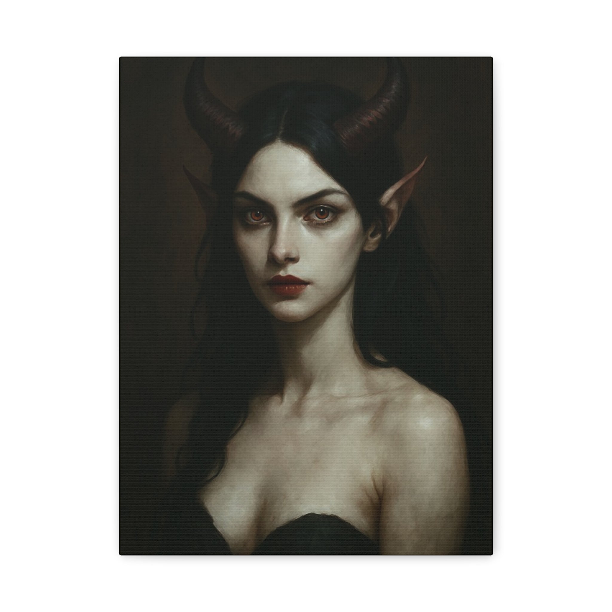 Gothic Art Canvas Print, Demon Aesthetic Home Decor, Dark Fantasy Wall Art, Witchy Room Decoration, Unique Gift for Halloween, Edgy Art