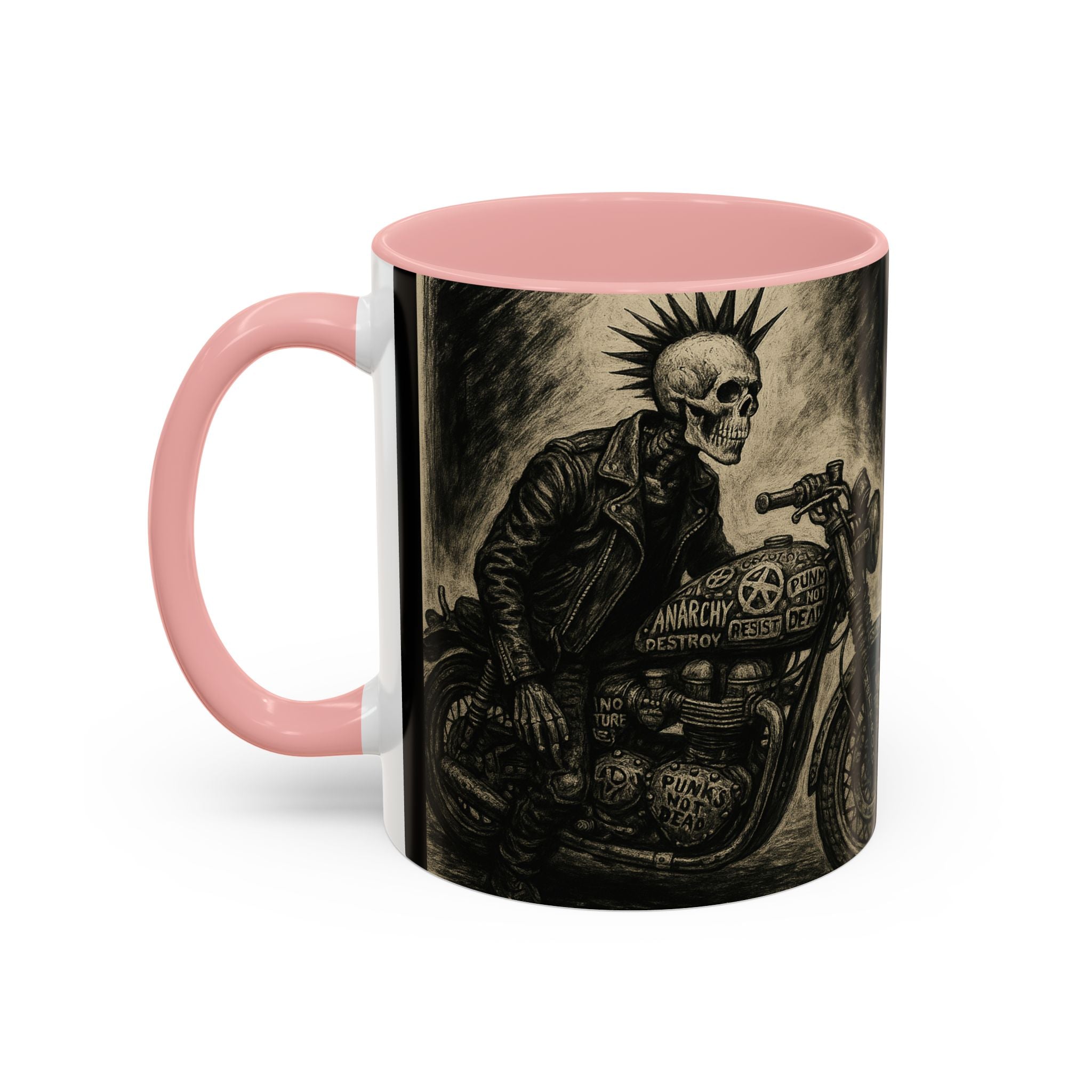 24 Punk Skull  Anarchy Motorcycle Design Mug