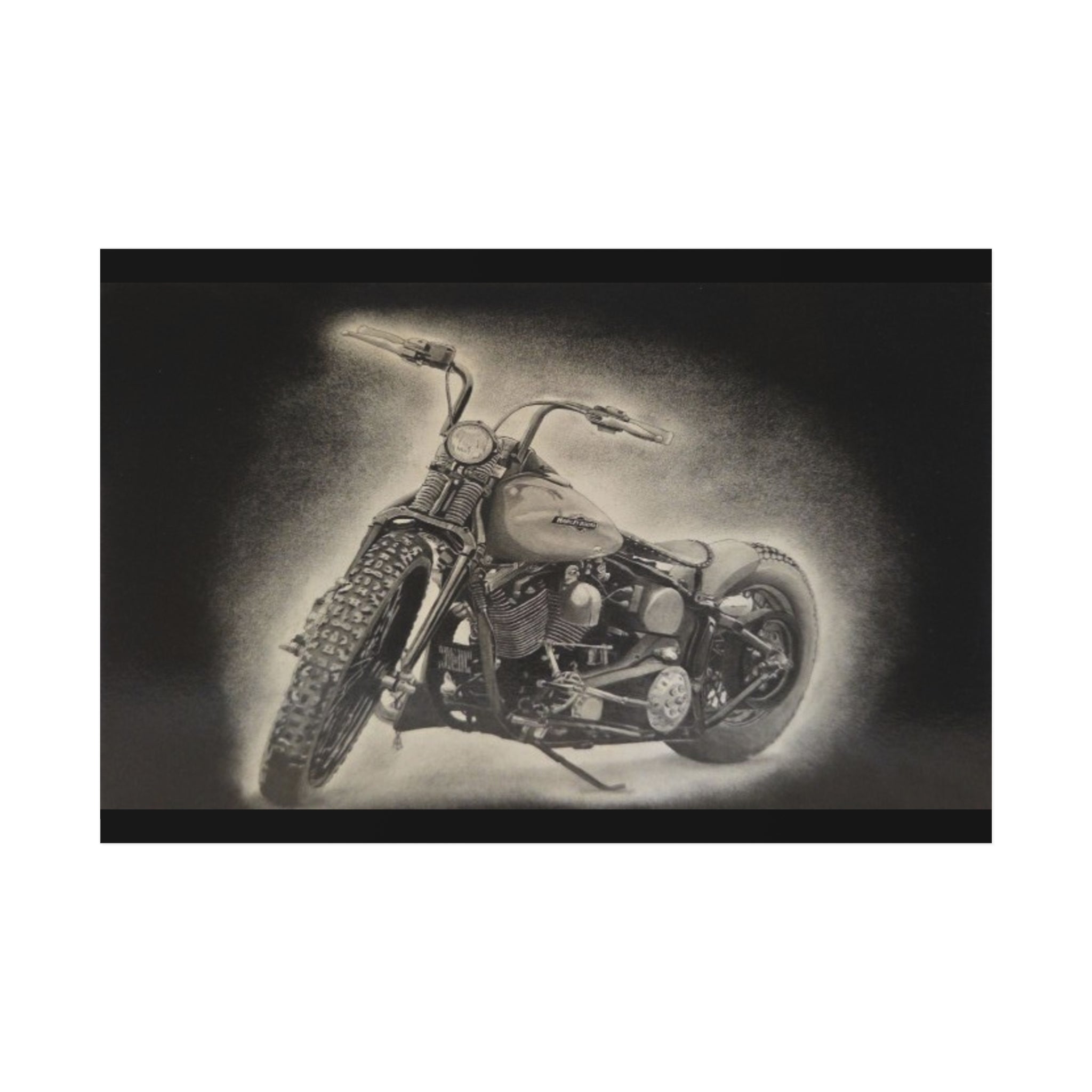 Old Crow Steel Stallion Motorcycle Art Print