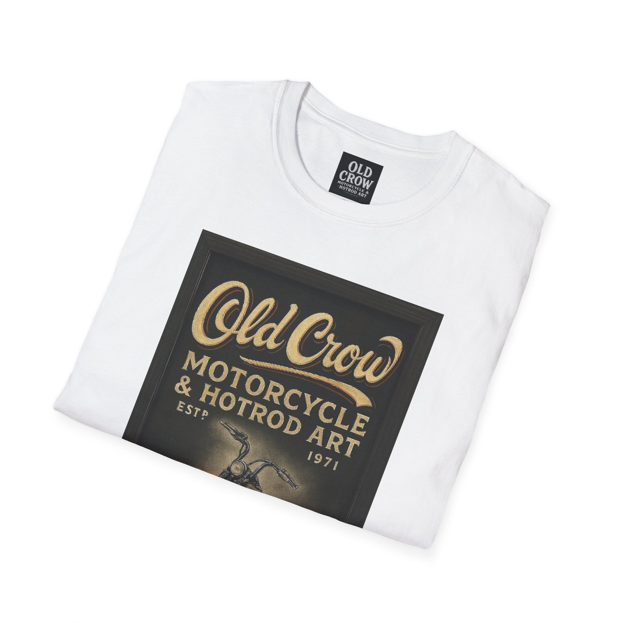 Old Crow Motorcycle & Hotrod Art Softstyle T-Shirt