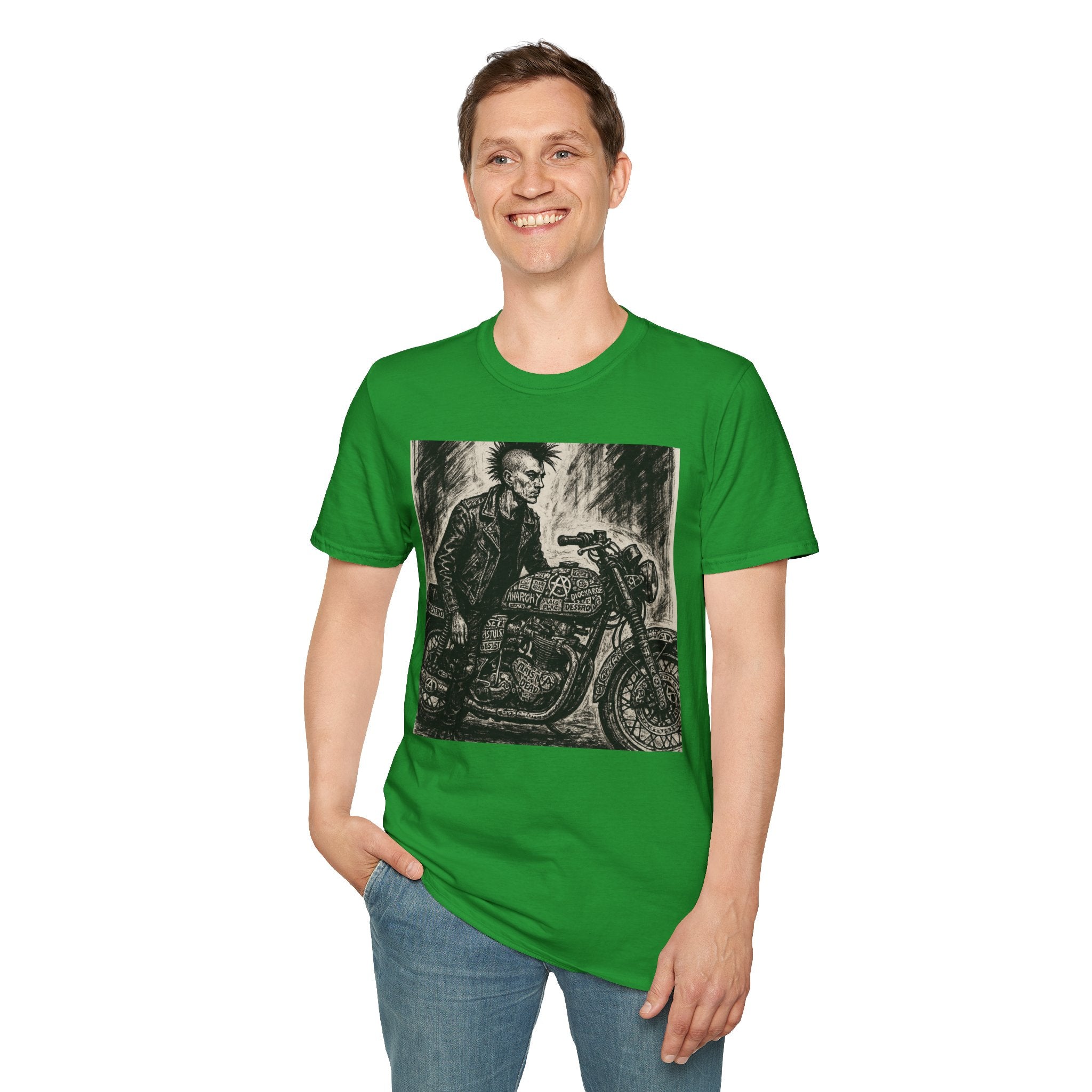 Punk Biker Illustration T-Shirt