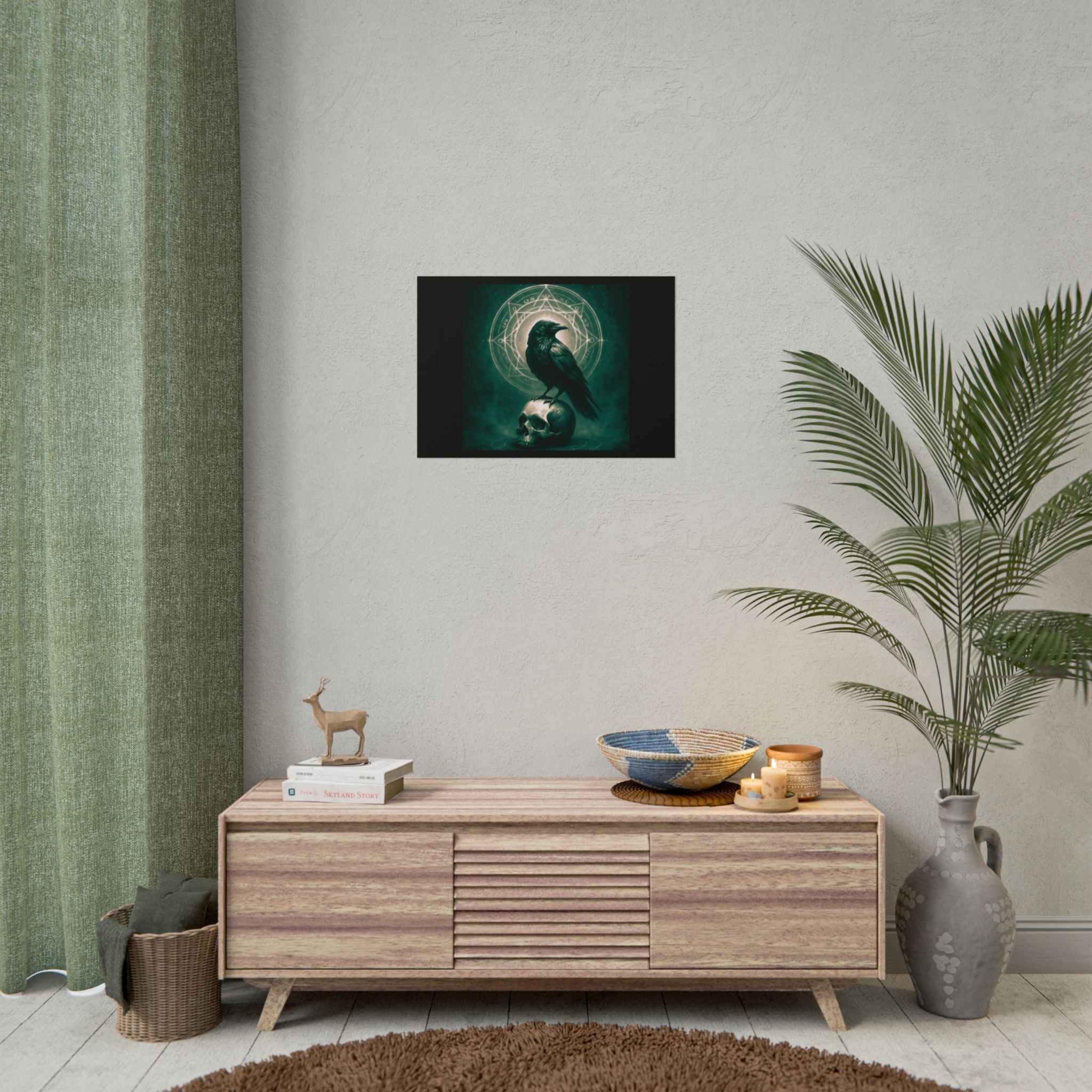 Mystical Raven Art Poster | Dark Aesthetic Wall Decor for Home