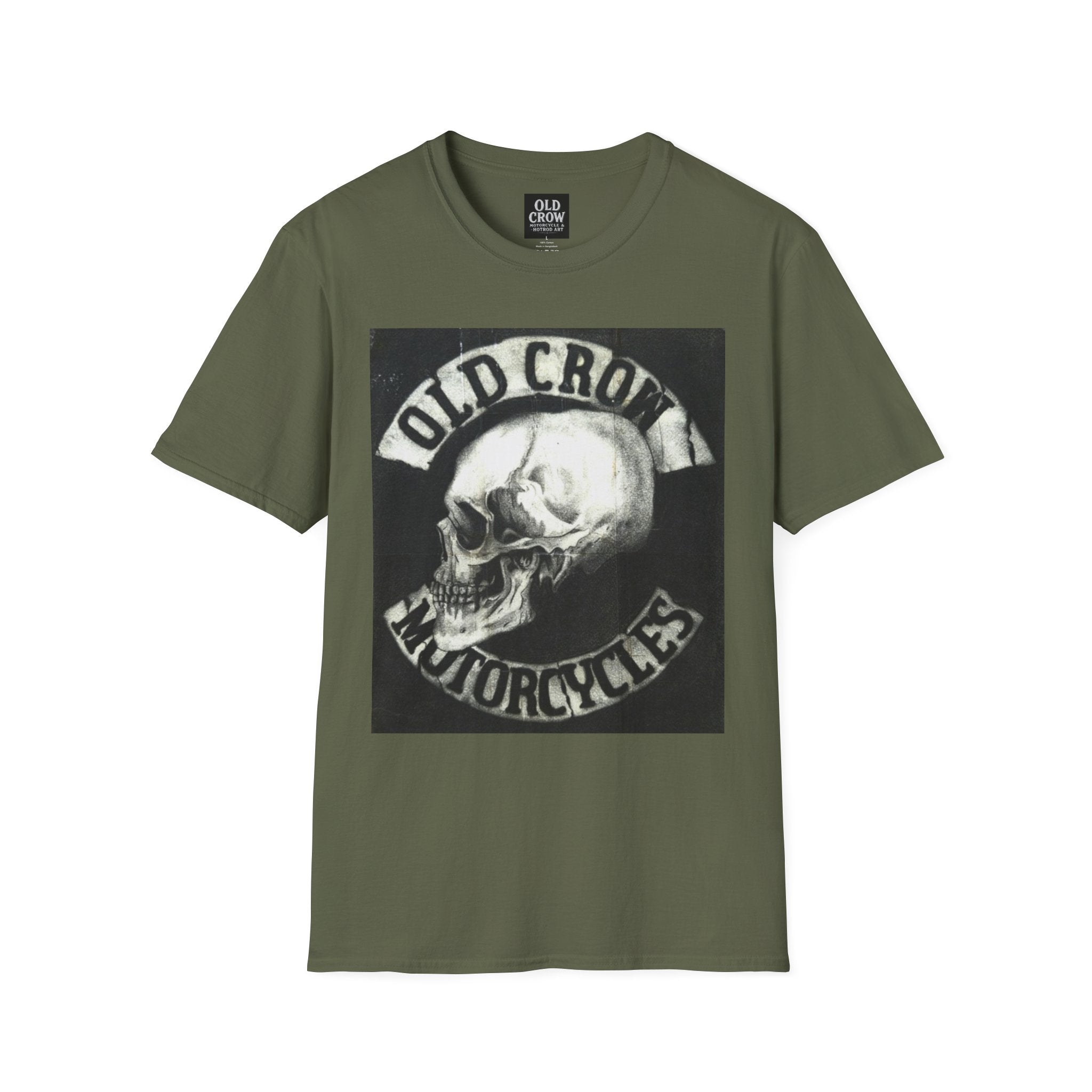 Old Crow Motorcycles Skull Emblem Patch T-Shirt