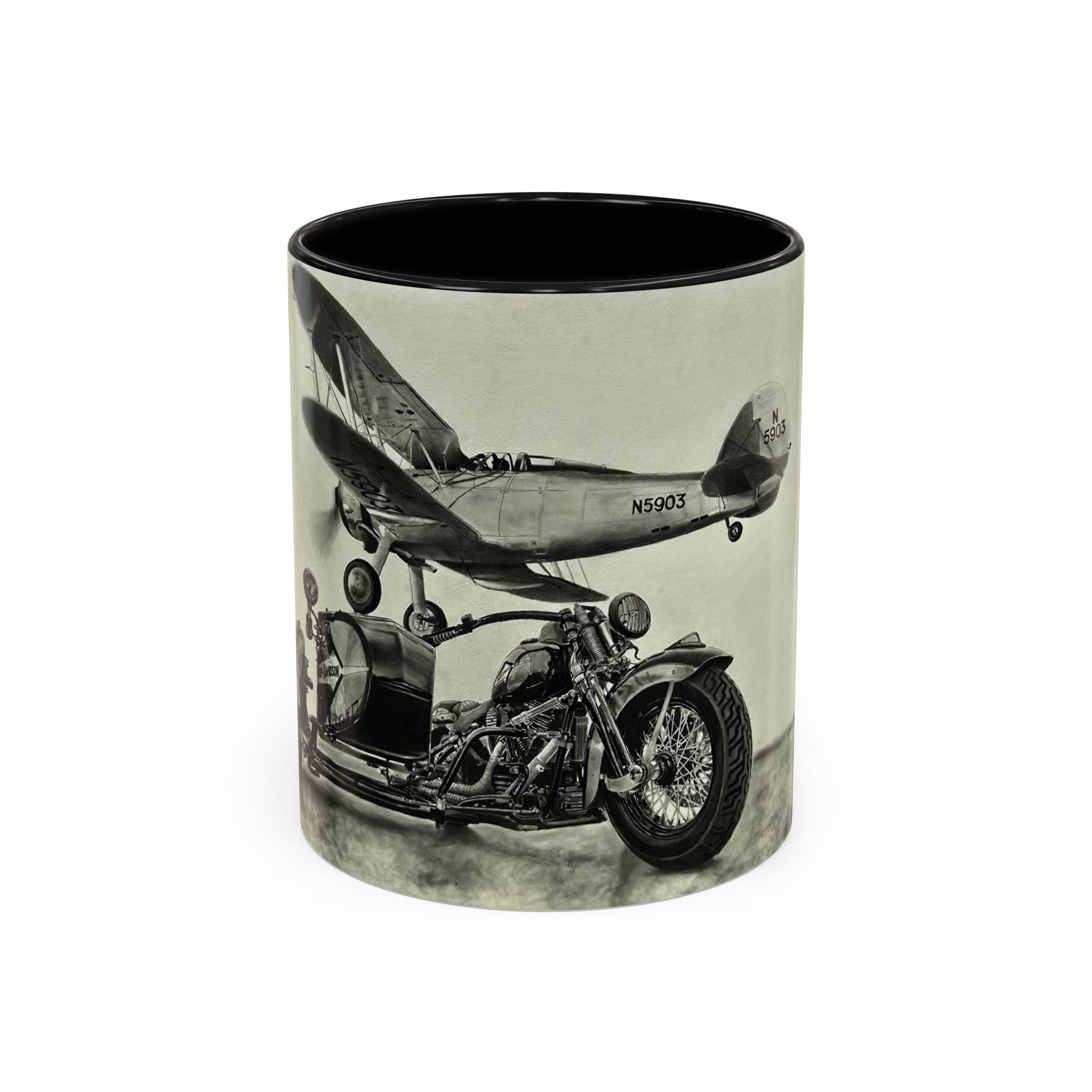17 Retro Motorcycle & Airplane Coffee Mug