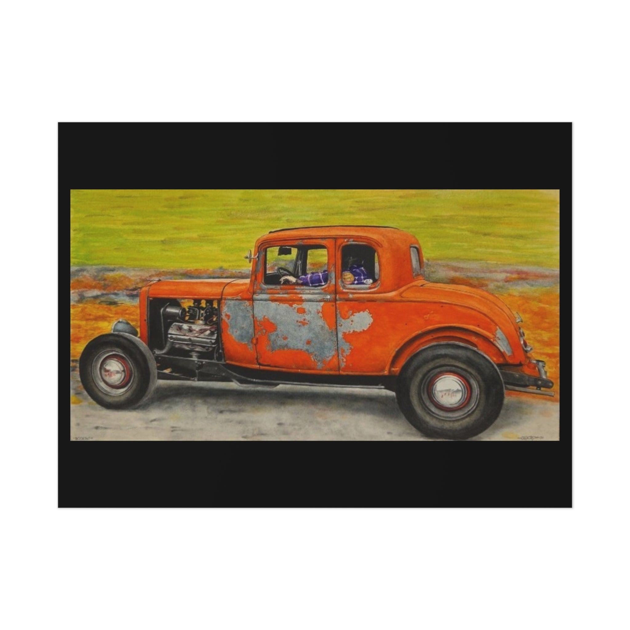 Old Crow Rust Runner Car Art Poster