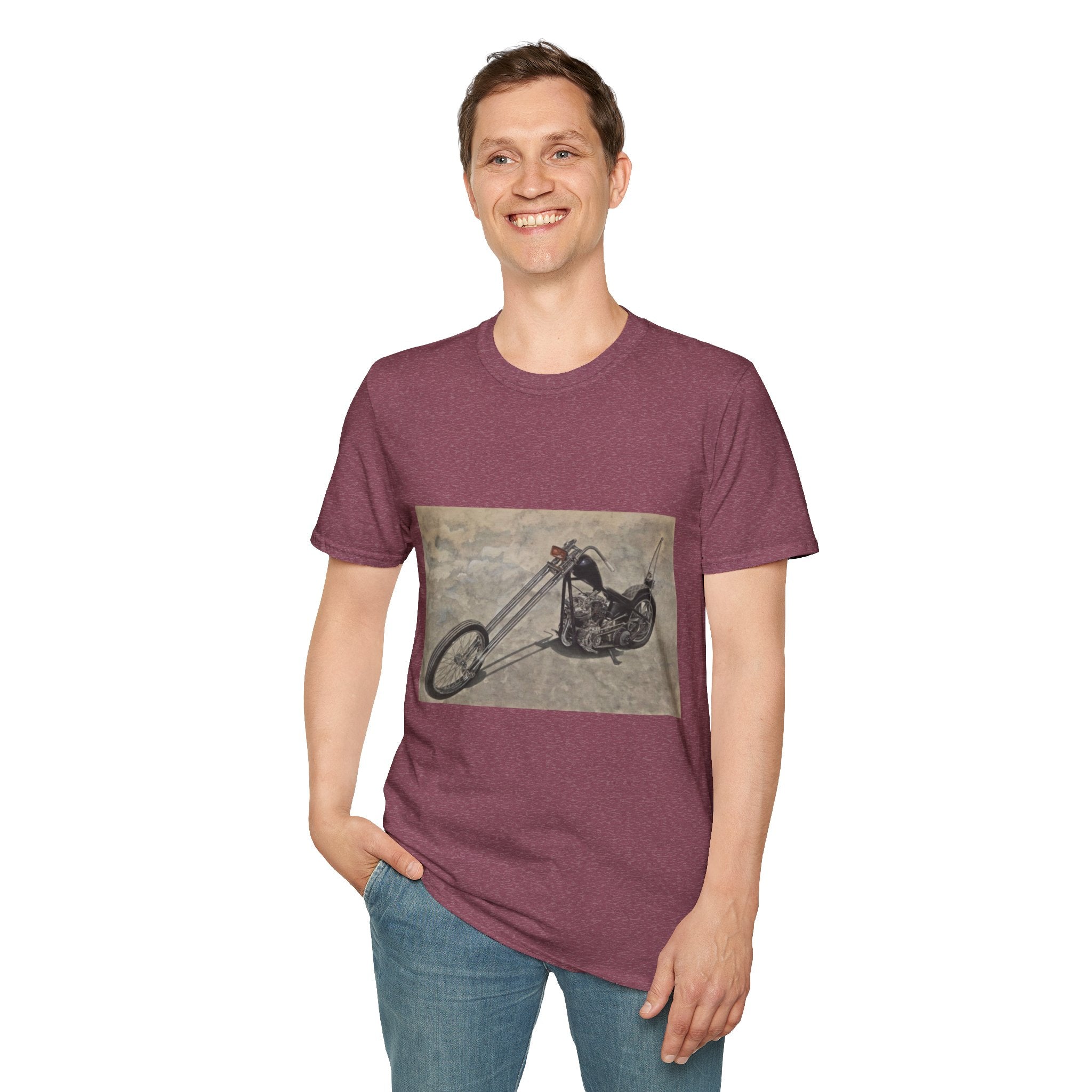 Retro Chopper Motorcycle Poster T-Shirt