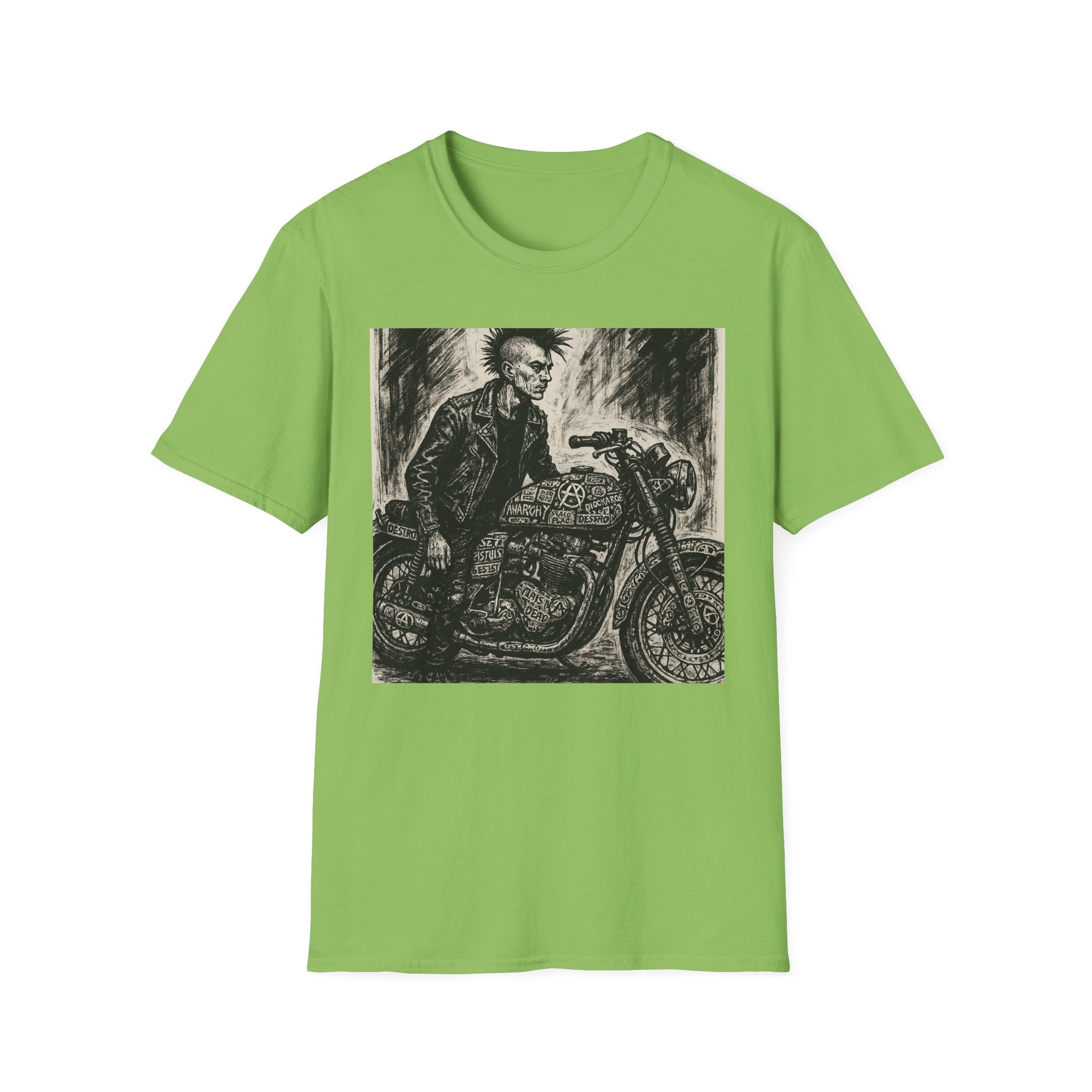 Punk Biker Illustration T-Shirt