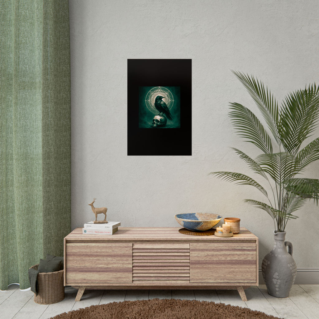 Mystical Raven Art Poster | Dark Aesthetic Wall Decor for Home