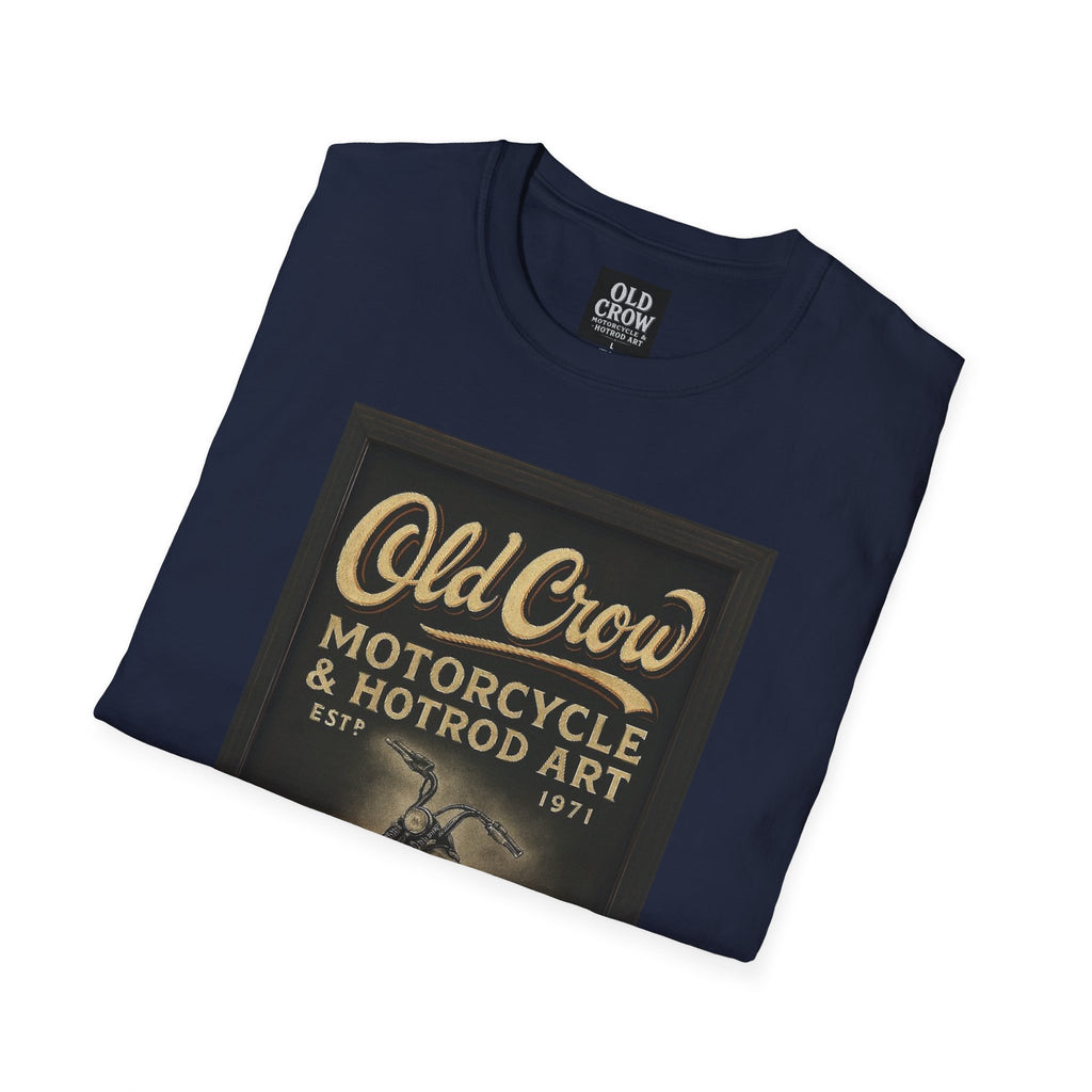 Old Crow Motorcycle & Hotrod Art Softstyle T-Shirt