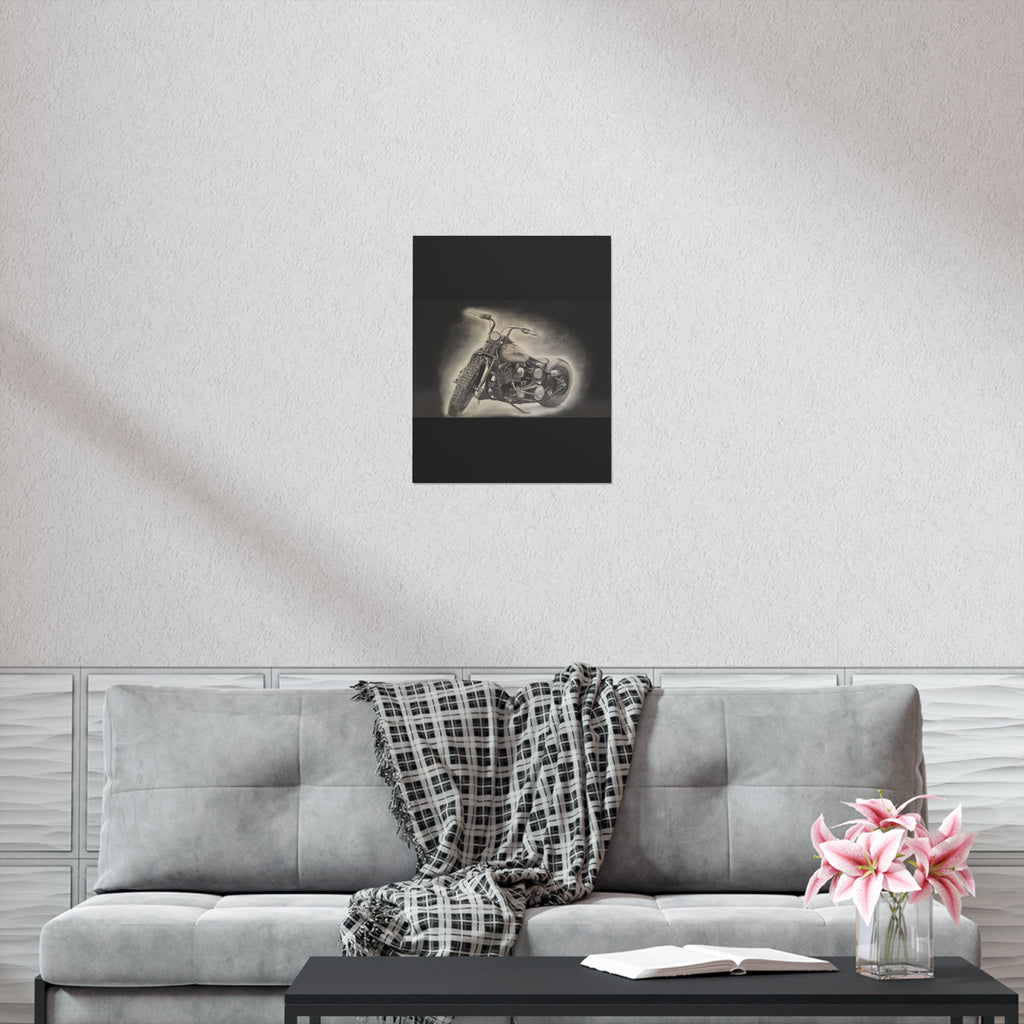 Old Crow Steel Stallion Motorcycle Art Print