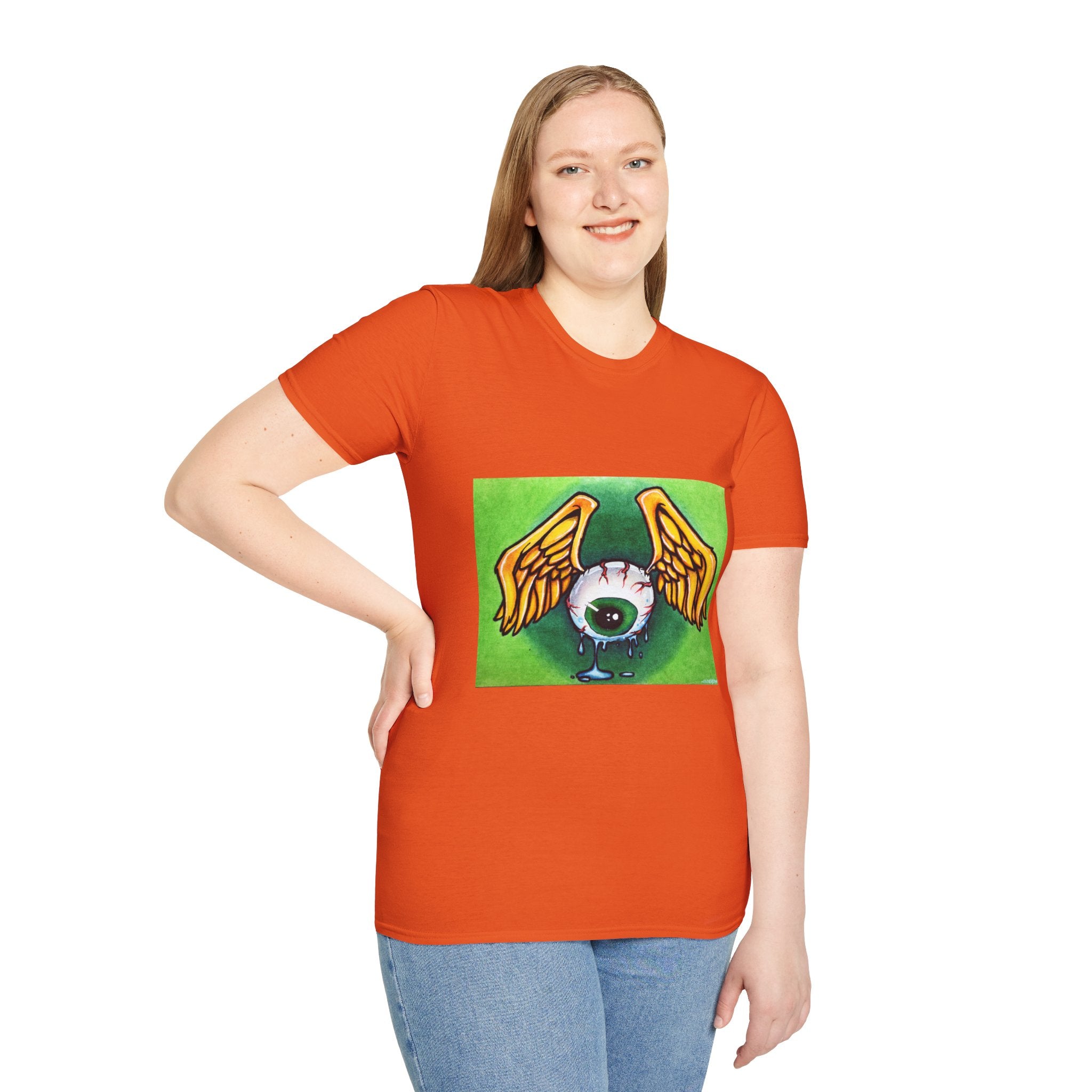 Flying Eyeball Art Print Softstyle T-Shirt