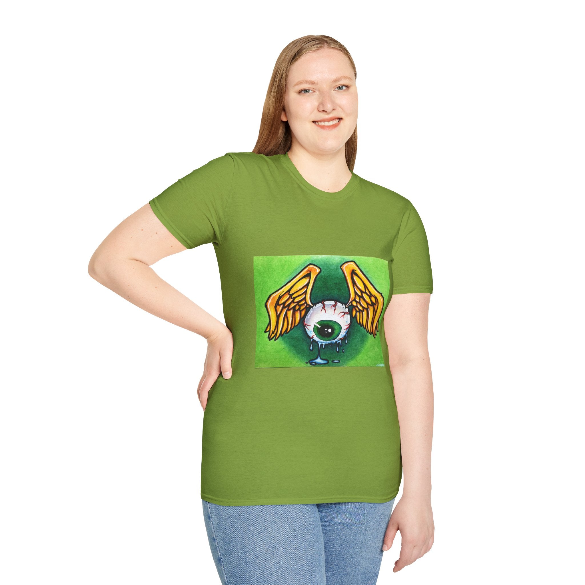 Flying Eyeball Art Print Softstyle T-Shirt