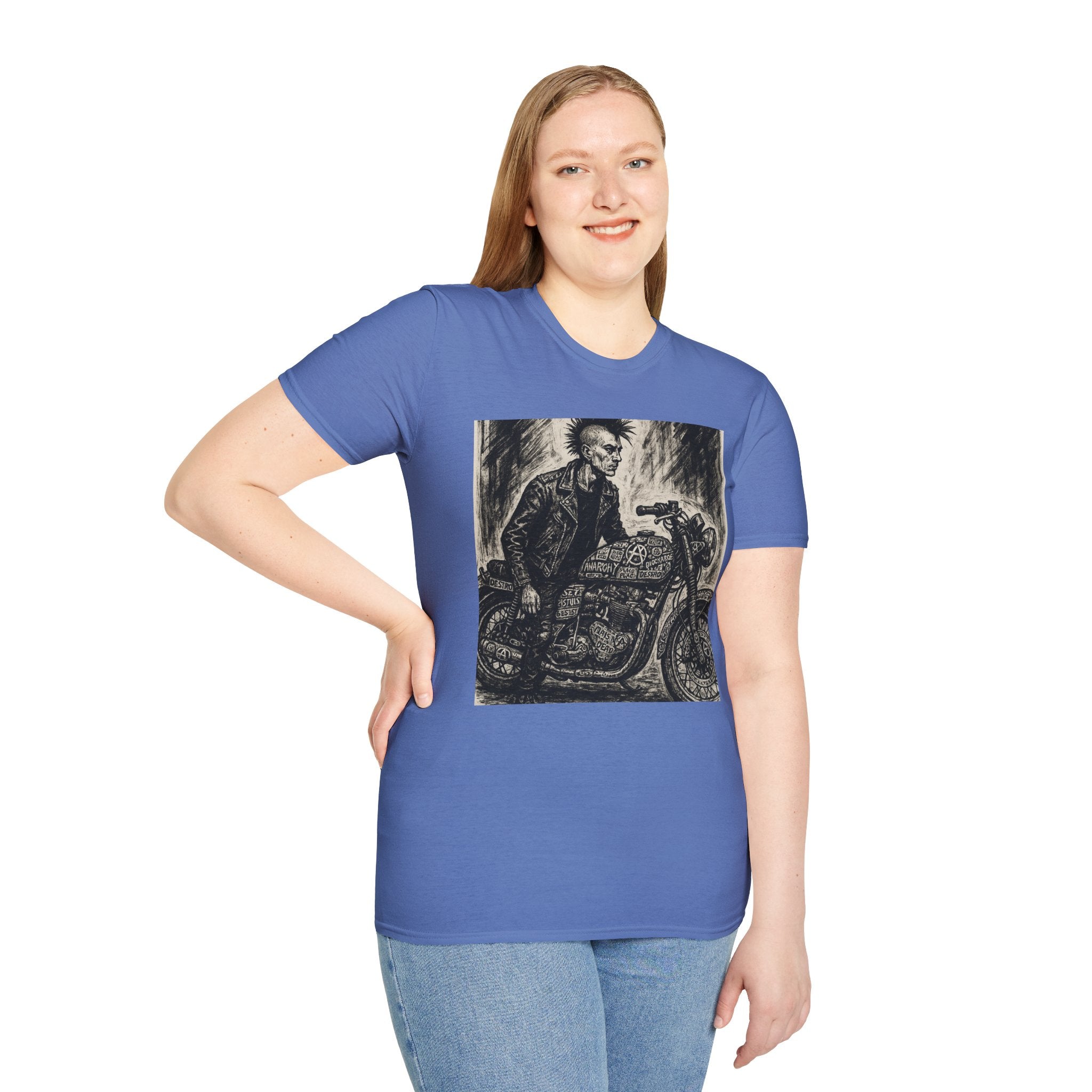 Punk Biker Illustration T-Shirt