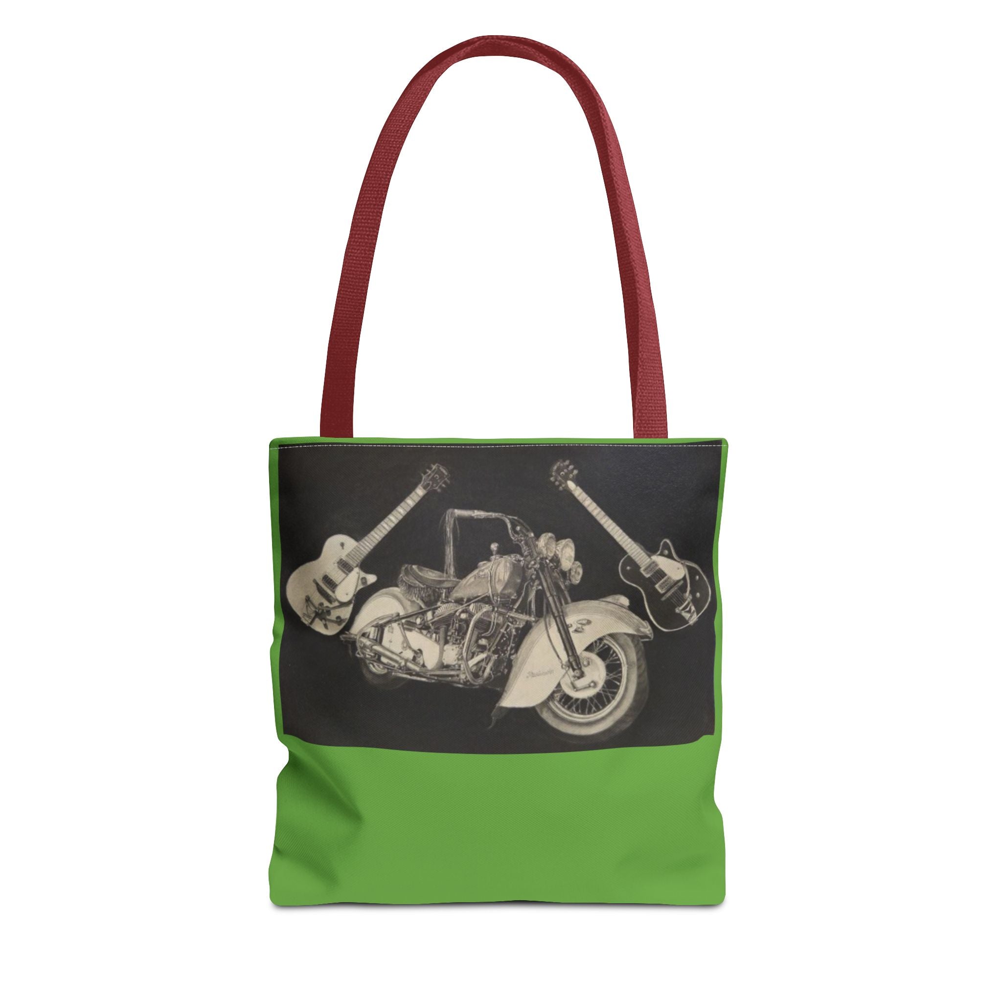 Two Wheels, Six Strings Tote Bag