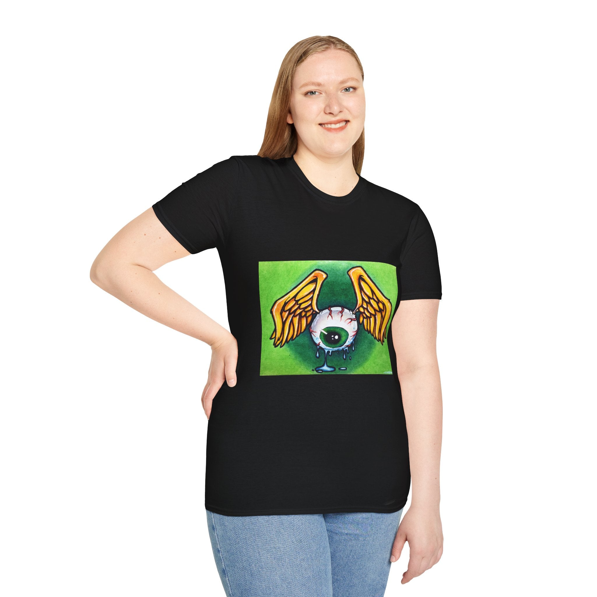 Flying Eyeball Art Print Softstyle T-Shirt