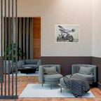 Vintage Motorcycle and Airplane Art Print