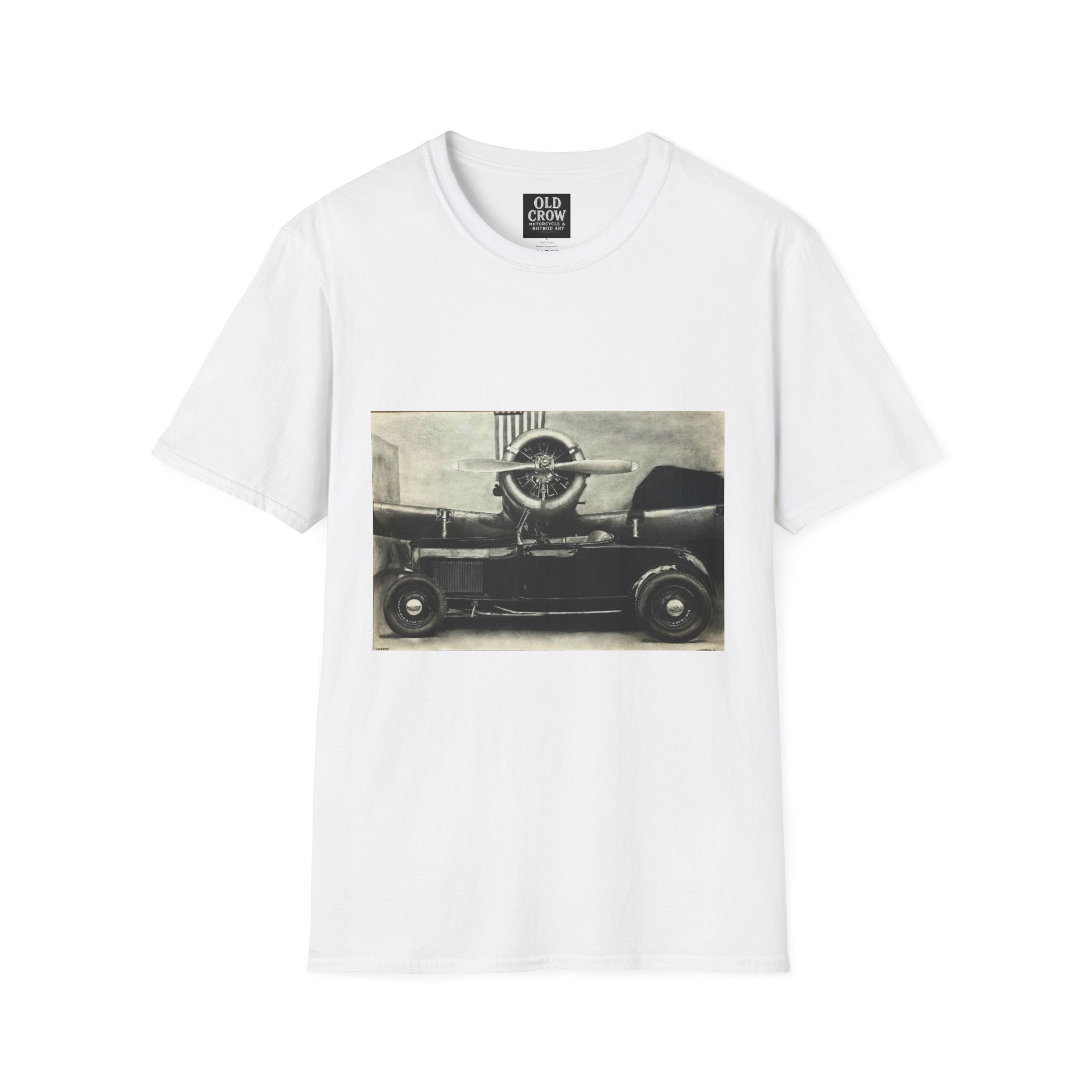 Speed & Sky Softstyle T-Shirt, WW2 Airplane, Hotrod Roadster
