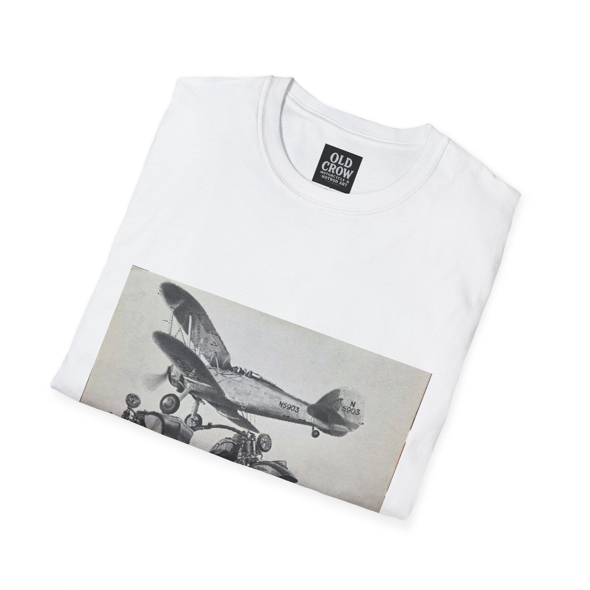 Old-School Aviation Meets Two Wheels T-Shirt