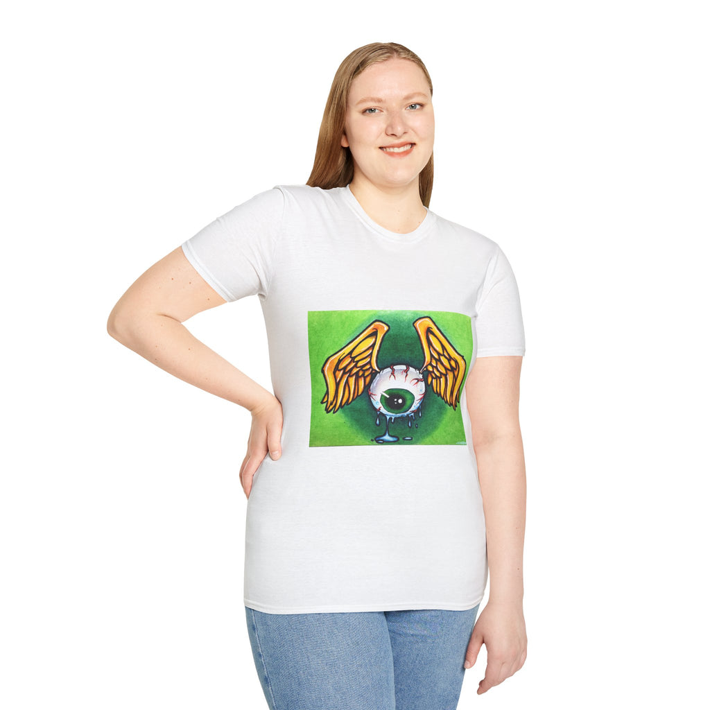 Flying Eyeball Art Print Softstyle T-Shirt