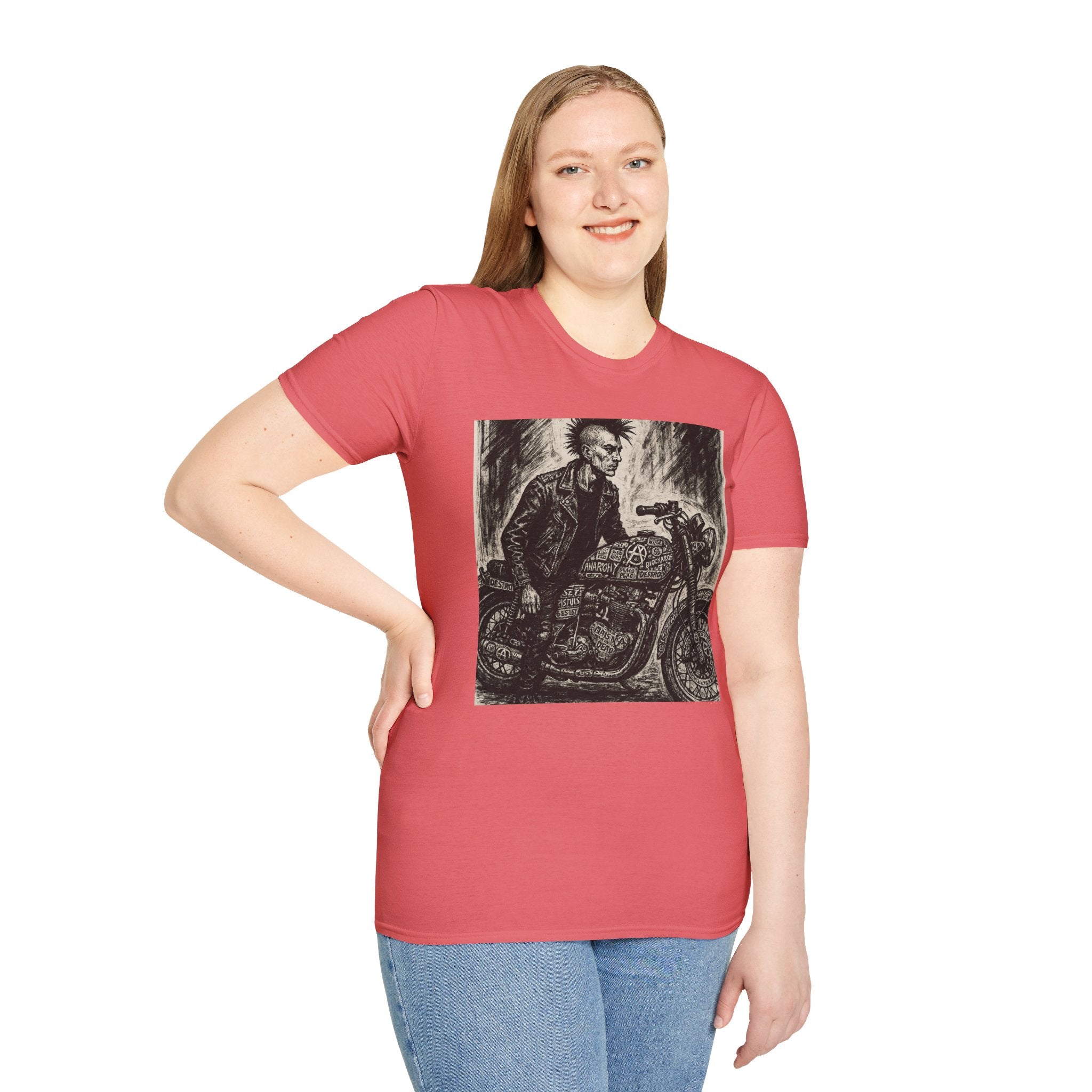 Punk Biker Illustration T-Shirt
