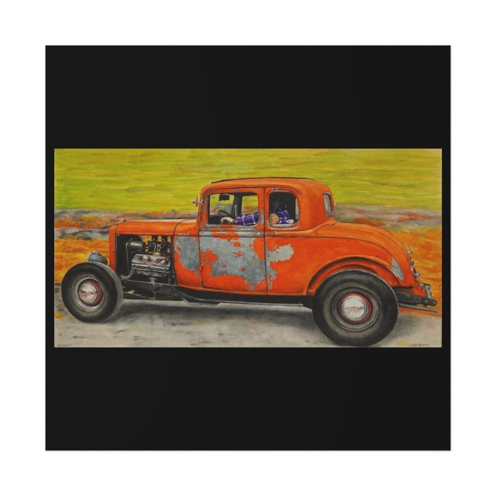 Old Crow Rust Runner Car Art Poster