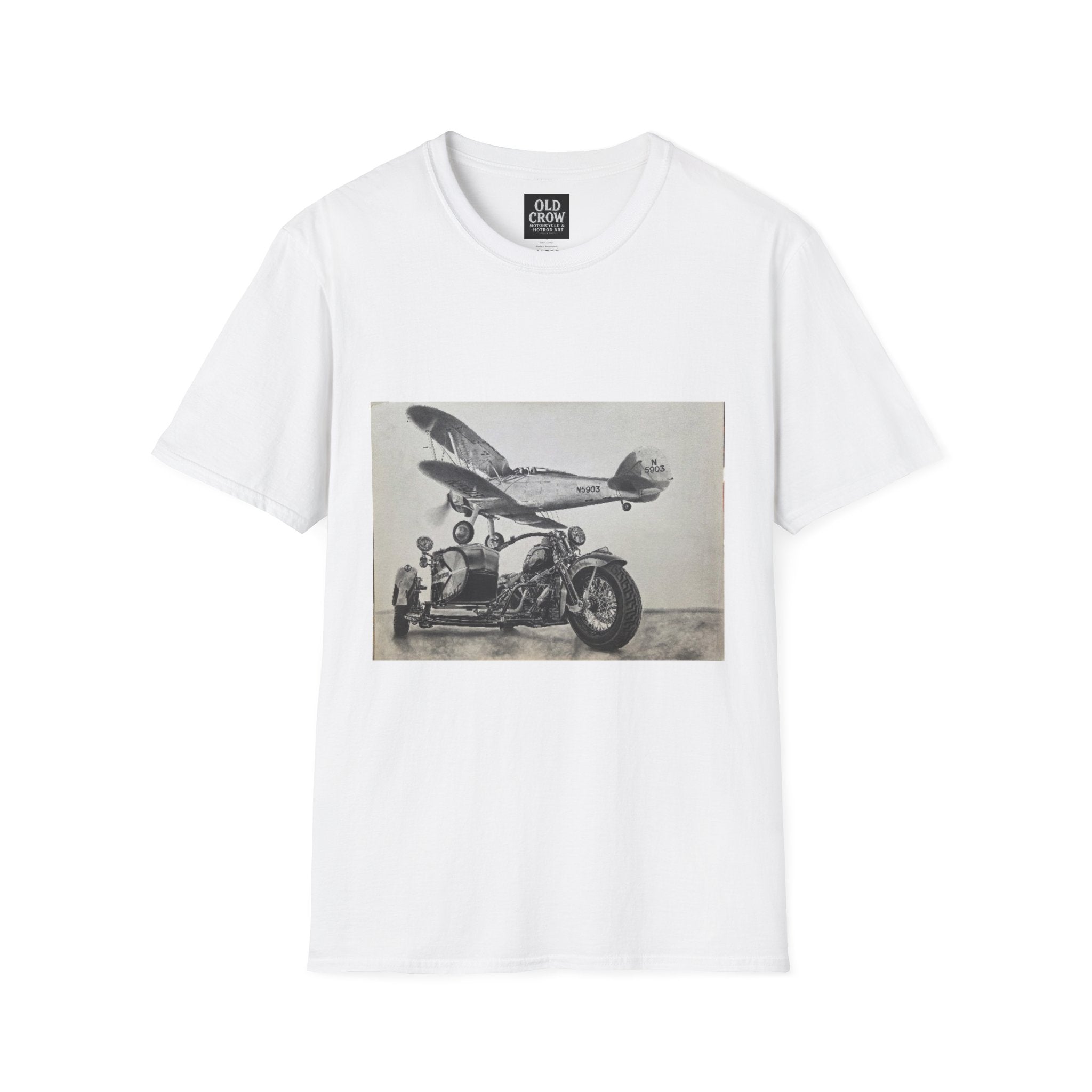 Old-School Aviation Meets Two Wheels T-Shirt