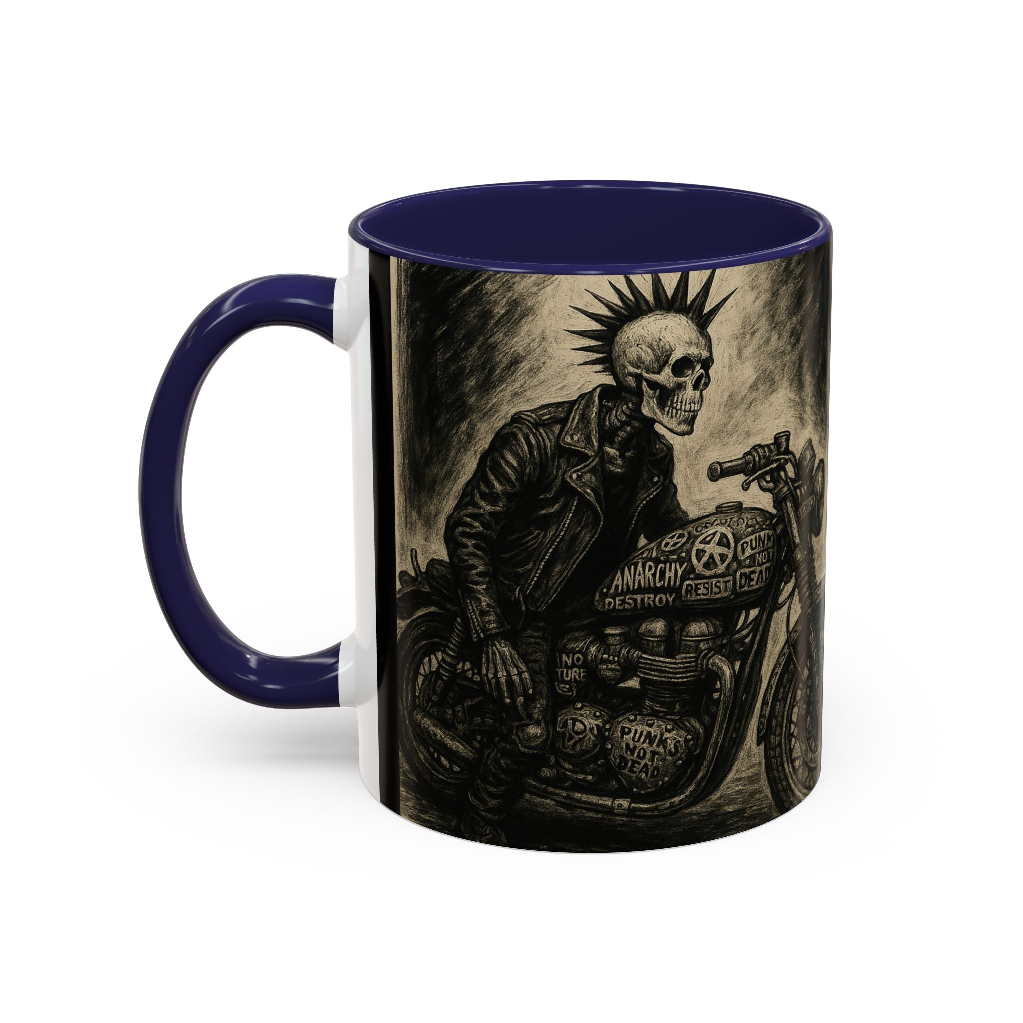 24 Punk Skull  Anarchy Motorcycle Design Mug