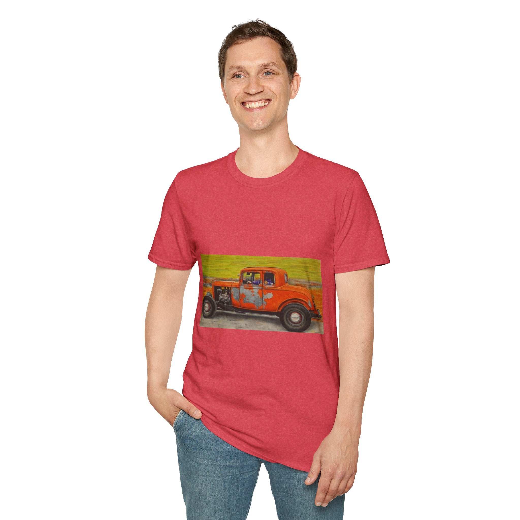 Vintage Hotrod in Motion Softstyle T-Shirt, " Book'n"